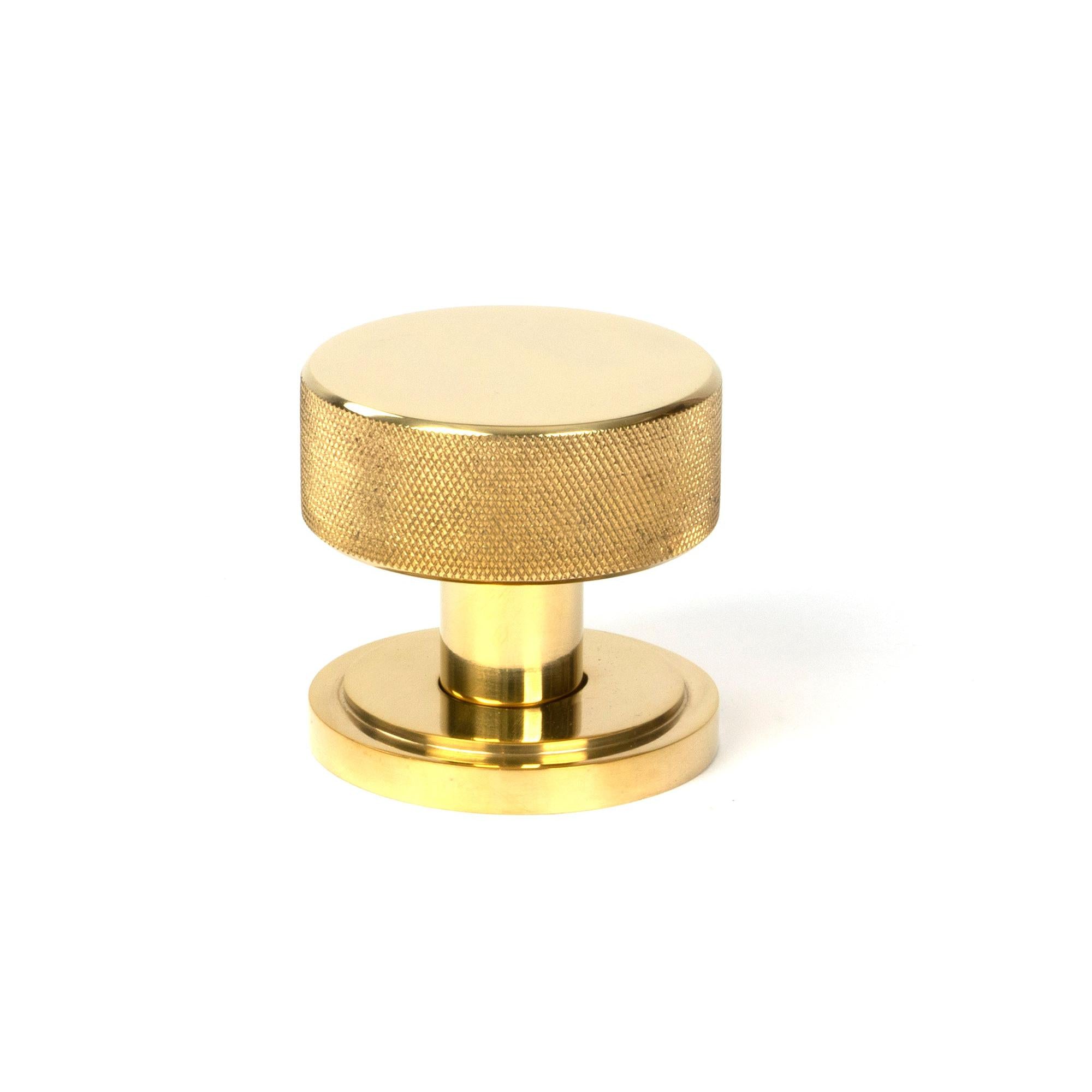 Polished Brass Brompton Mortice/Rim Knob Set Knob (Art Deco) | From The Anvil - Mortice Knobs - From The Anvil - Yester Home