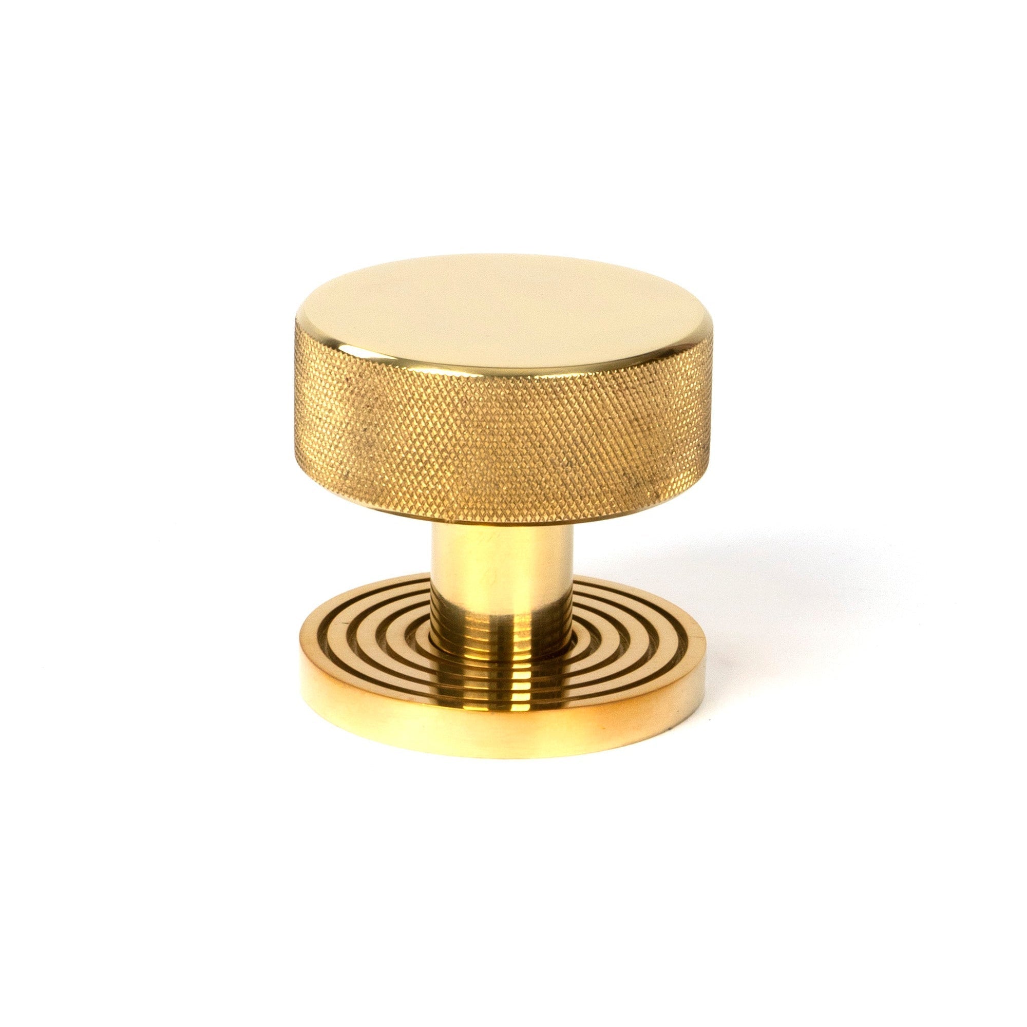 Polished Brass Brompton Mortice/Rim Knob Set Knob (Beehive) | From The Anvil-Mortice Knobs-Yester Home