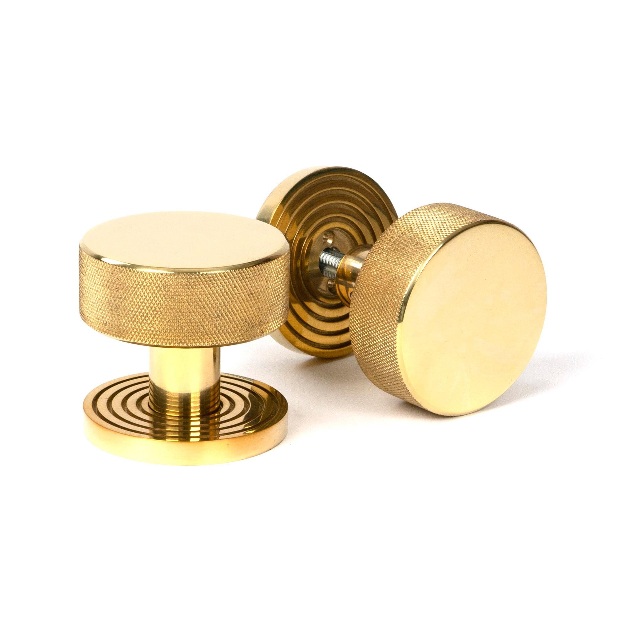 Polished Brass Brompton Mortice/Rim Knob Set Knob (Beehive) | From The Anvil - Mortice Knobs - From The Anvil - Yester Home