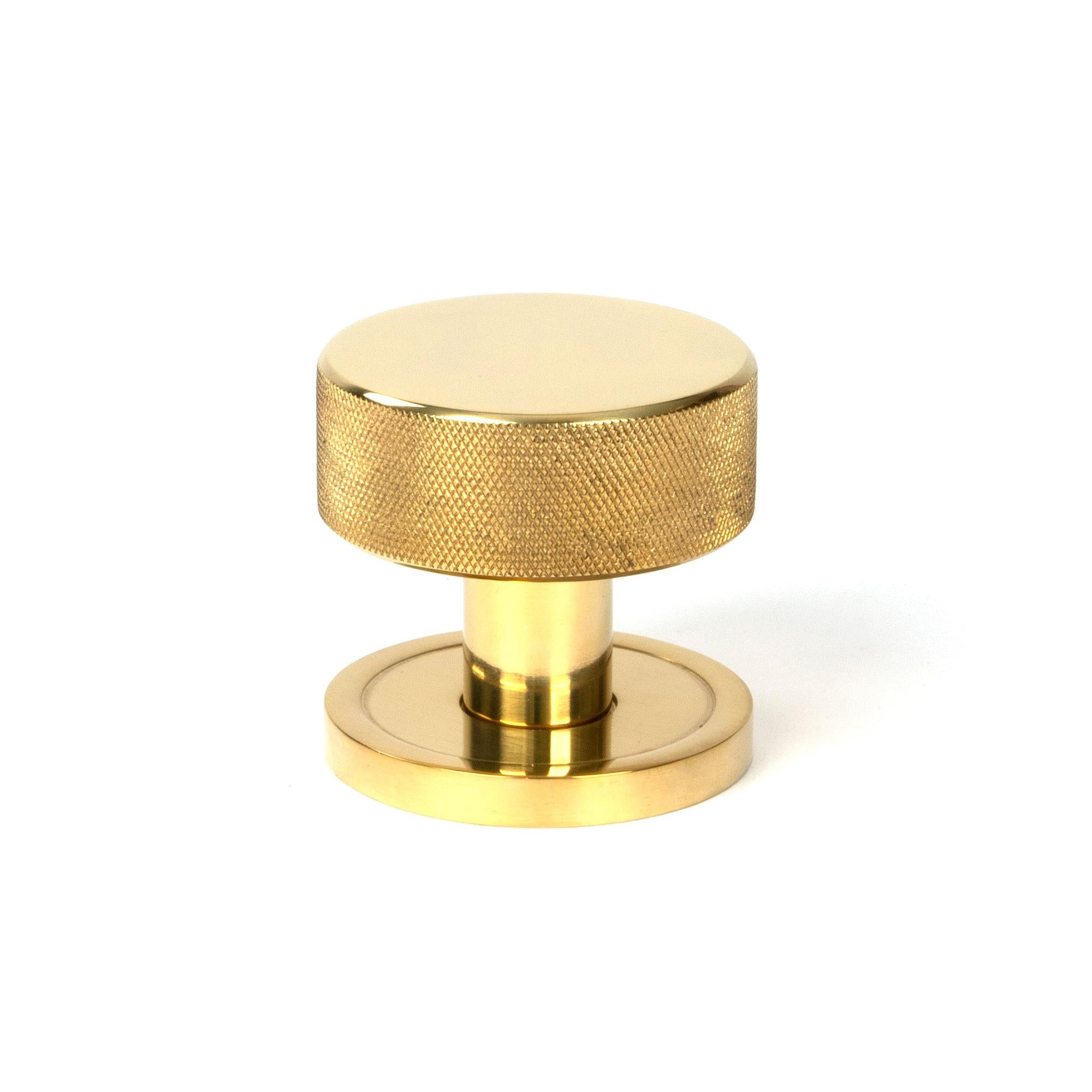 Polished Brass Brompton Mortice/Rim Knob Set Knob (Plain) | From The Anvil - Mortice Knobs - From The Anvil - Yester Home