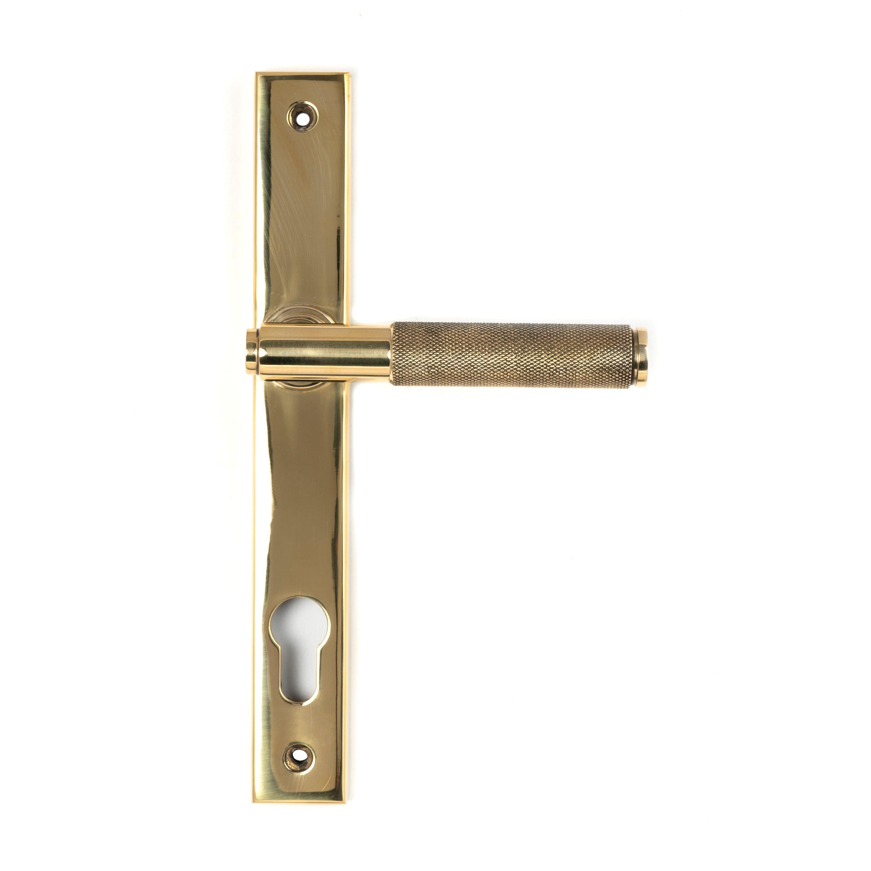 Polished Brass Brompton Slimline Lever Espag. Lock Set | From The Anvil - Espagnolette - From The Anvil - Yester Home