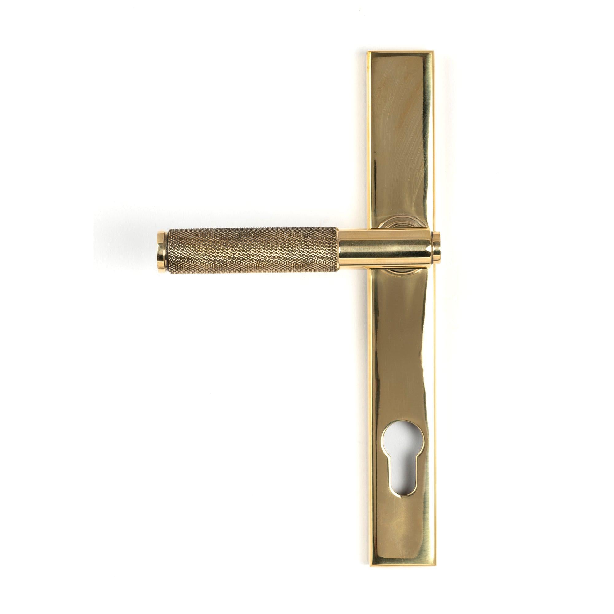 Polished Brass Brompton Slimline Lever Espag. Lock Set | From The Anvil - Espagnolette - From The Anvil - Yester Home