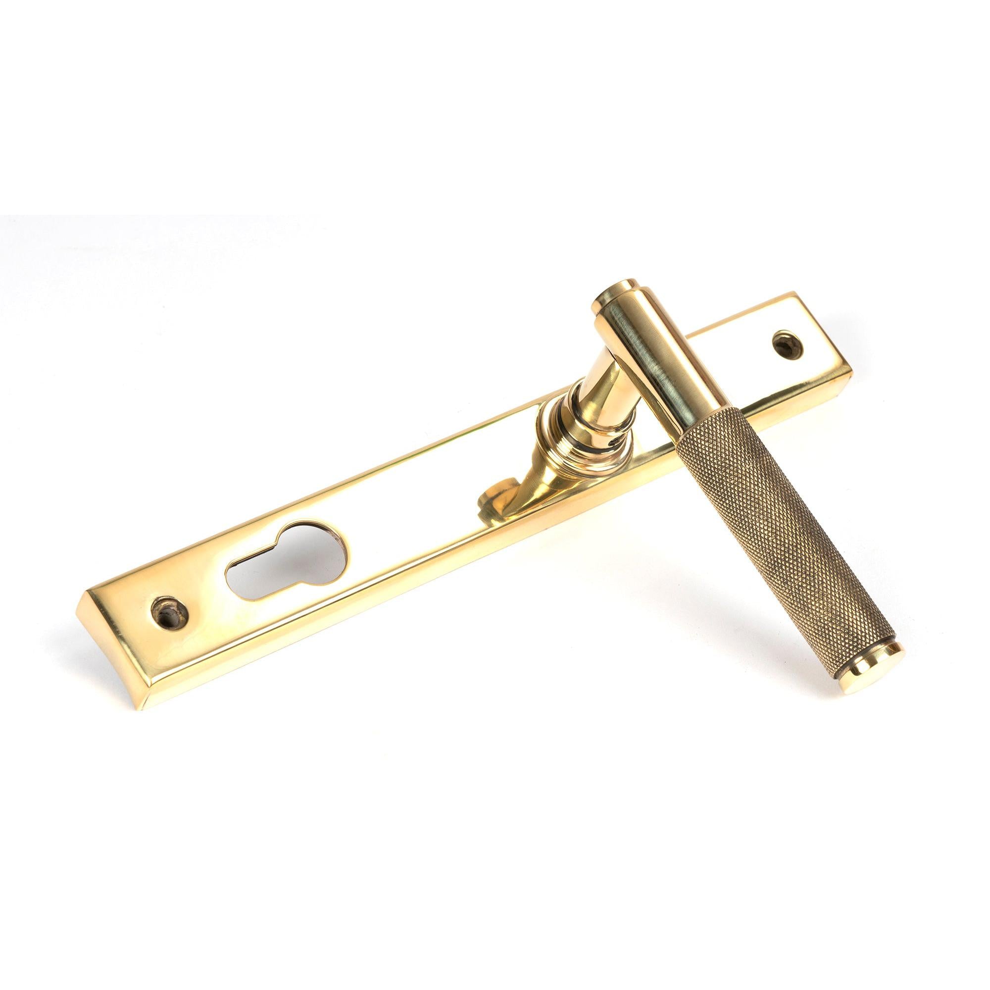 Polished Brass Brompton Slimline Lever Espag. Lock Set | From The Anvil - Espagnolette - From The Anvil - Yester Home