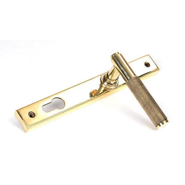 Polished Brass Brompton Slimline Lever Espag. Lock Set | From The Anvil-Espagnolette-Yester Home