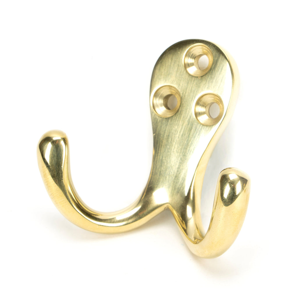 Polished Brass Celtic Double Robe Hook | From The Anvil-Coat Hooks-Yester Home