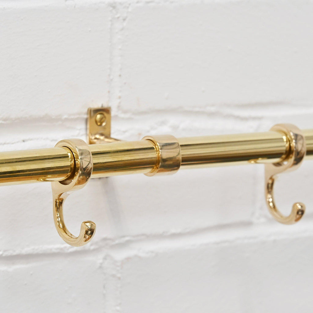 Polished Brass Hanging Rail-Hook Rails-Yester Home
