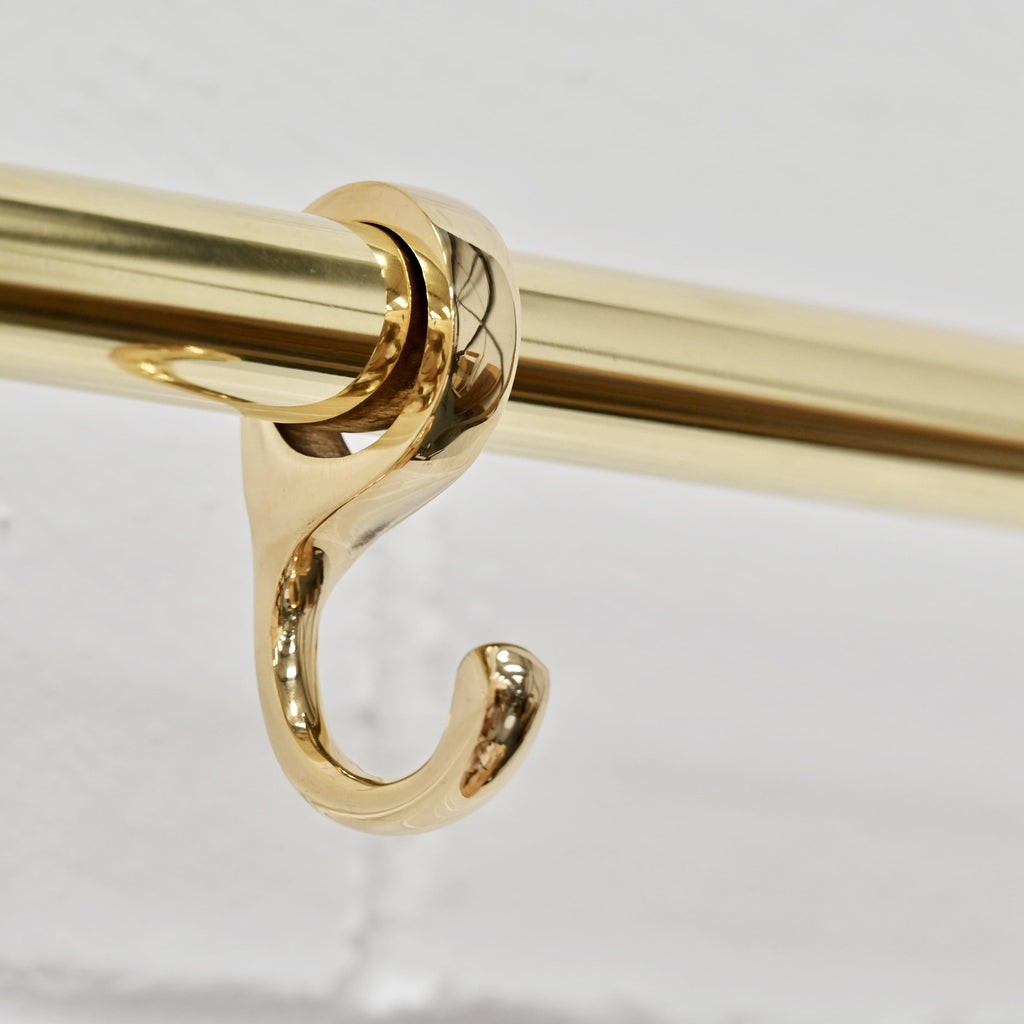 Polished Brass Hanging Rail-Hook Rails-Yester Home