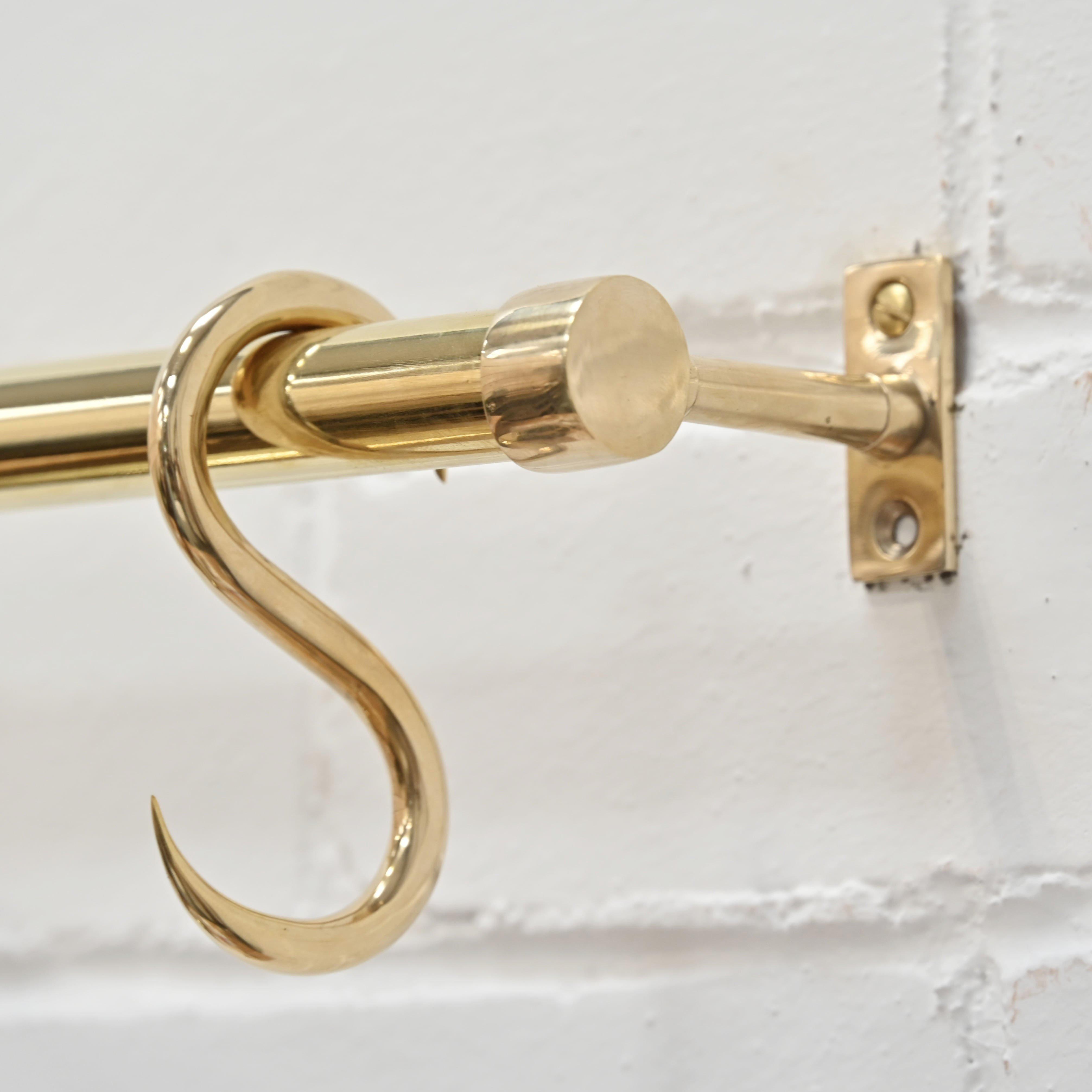 Polished Brass Hanging Rail-Hook Rails-Yester Home