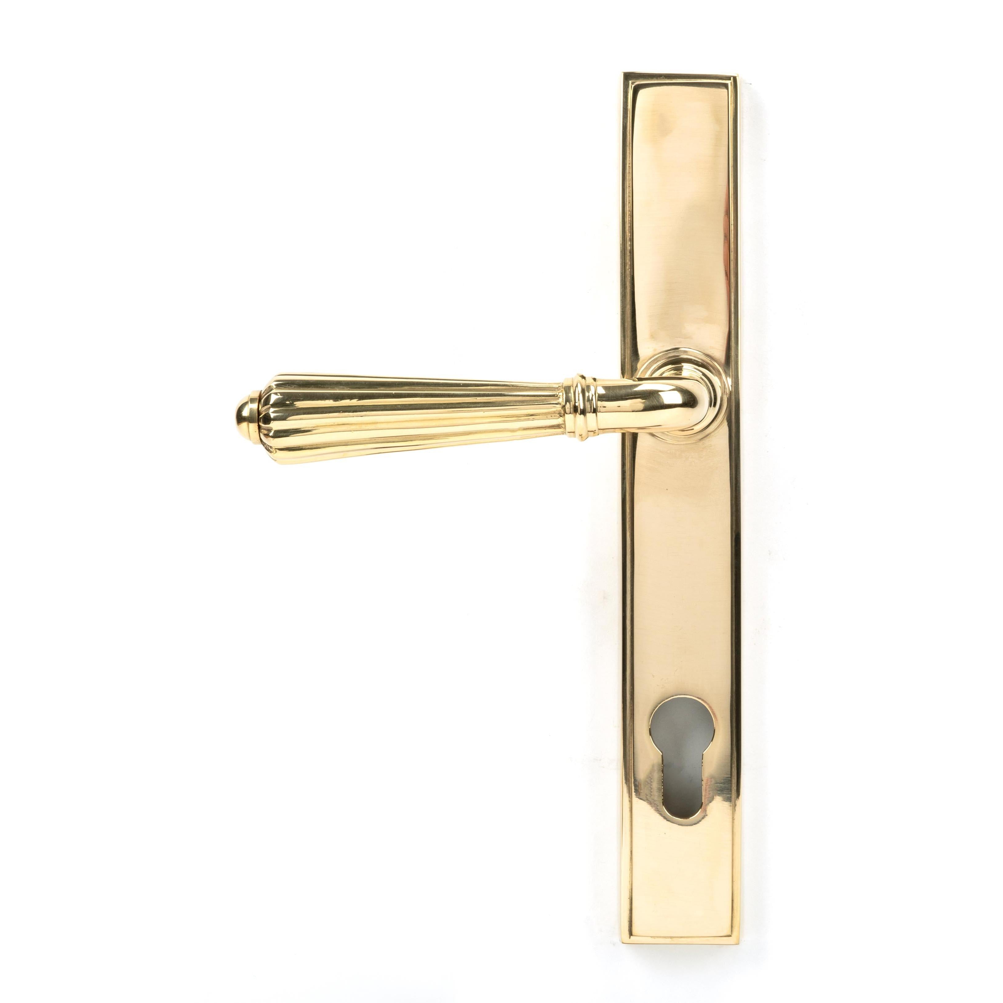 Polished Brass Hinton Slimline Lever Espag. Lock Set | From The Anvil - Espagnolette - From The Anvil - Yester Home