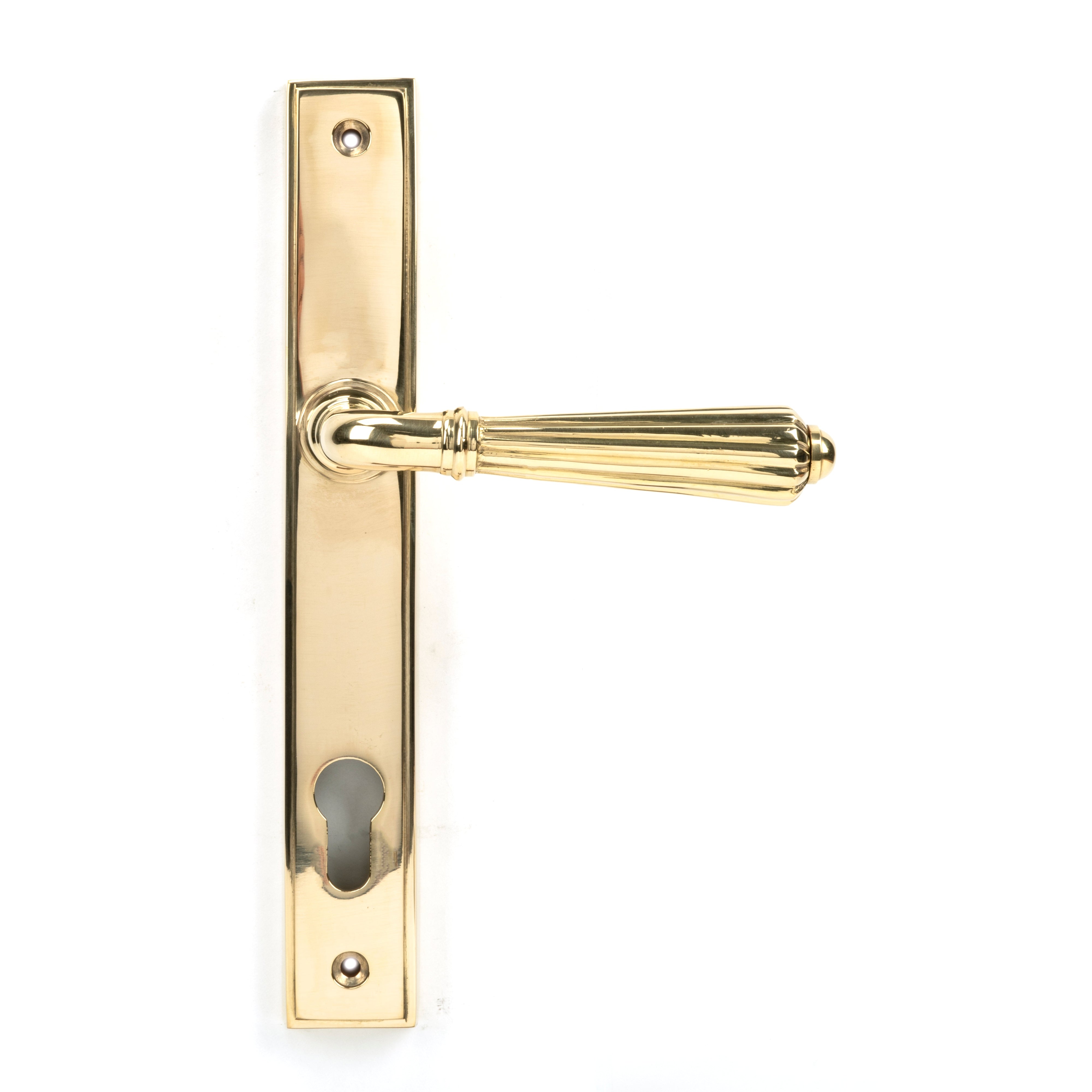 Polished Brass Hinton Slimline Lever Espag. Lock Set | From The Anvil-Espagnolette-Yester Home