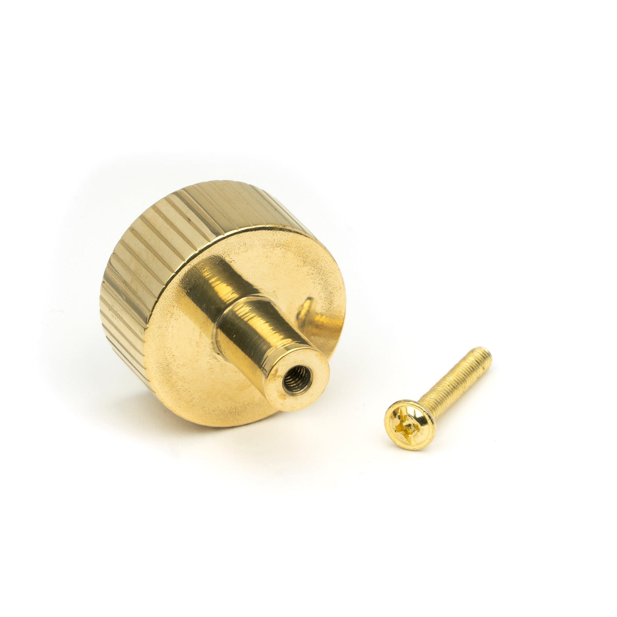 Polished Brass Judd Cabinet Knob - 32mm (No Rose) | From The Anvil-Cabinet Knobs-Yester Home