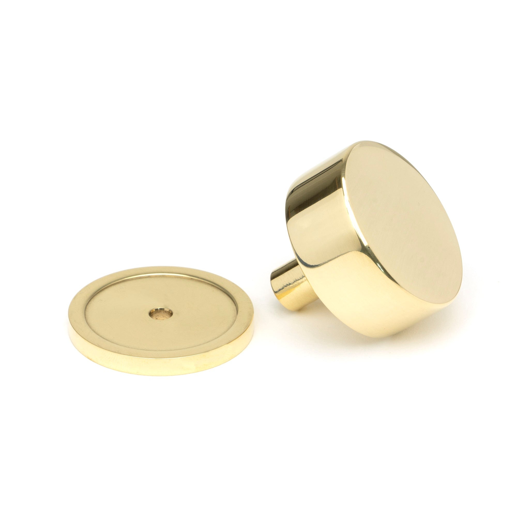 Polished Brass Kelso Cabinet Knob - 38mm (Plain) | From The Anvil-Cabinet Knobs-Yester Home