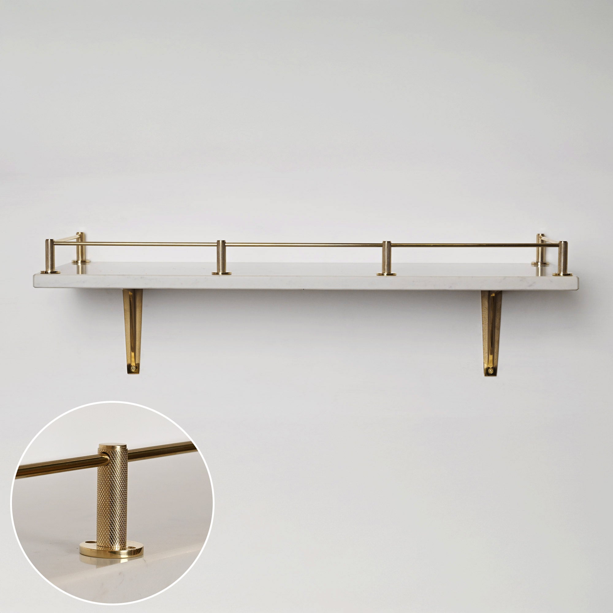 Knurled Gallery Shelf Rail | Polished Brass - Gallery Rails - Yester Home - Yester Home