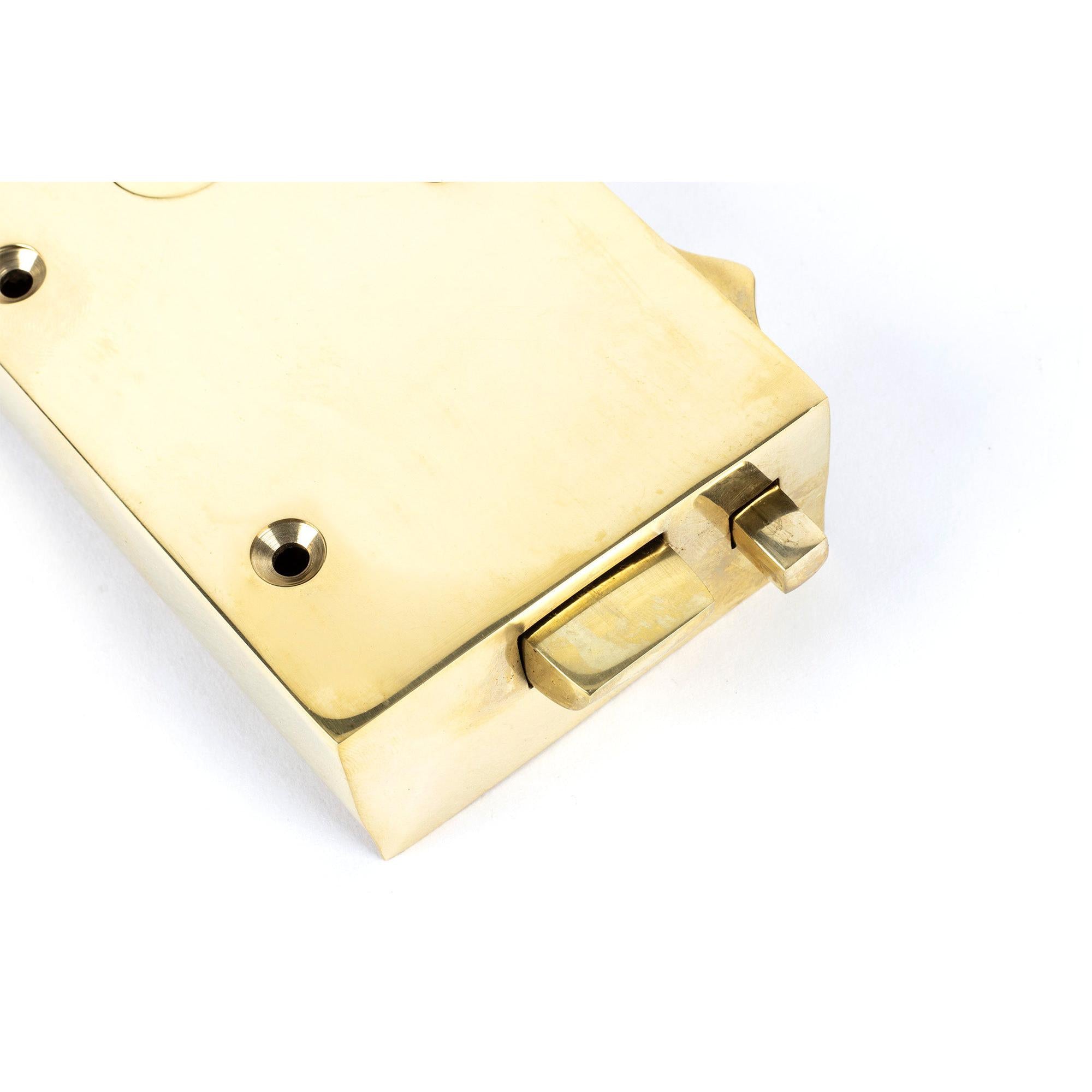 Polished Brass Left Hand Bathroom Latch | From The Anvil - Rim Locks & Latches - From The Anvil - Yester Home