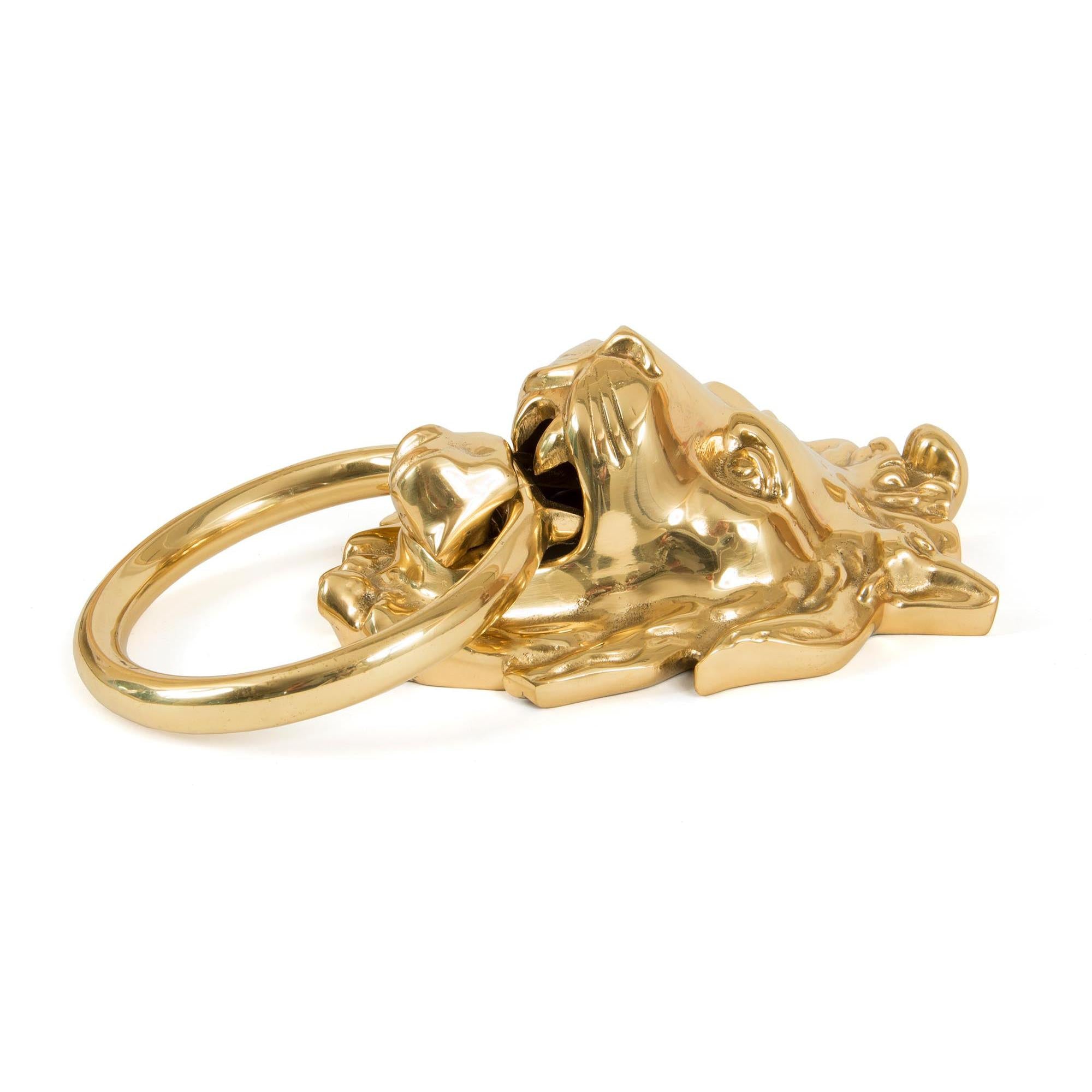 Polished Brass Lion Head Door Knocker | From The Anvil - Bolt-Through Door Knockers - From The Anvil - Yester Home