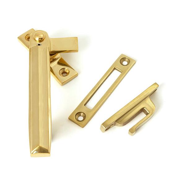 Polished Brass Locking Art Deco Fastener - LH - Locking Fasteners - From The Anvil - Yester Home