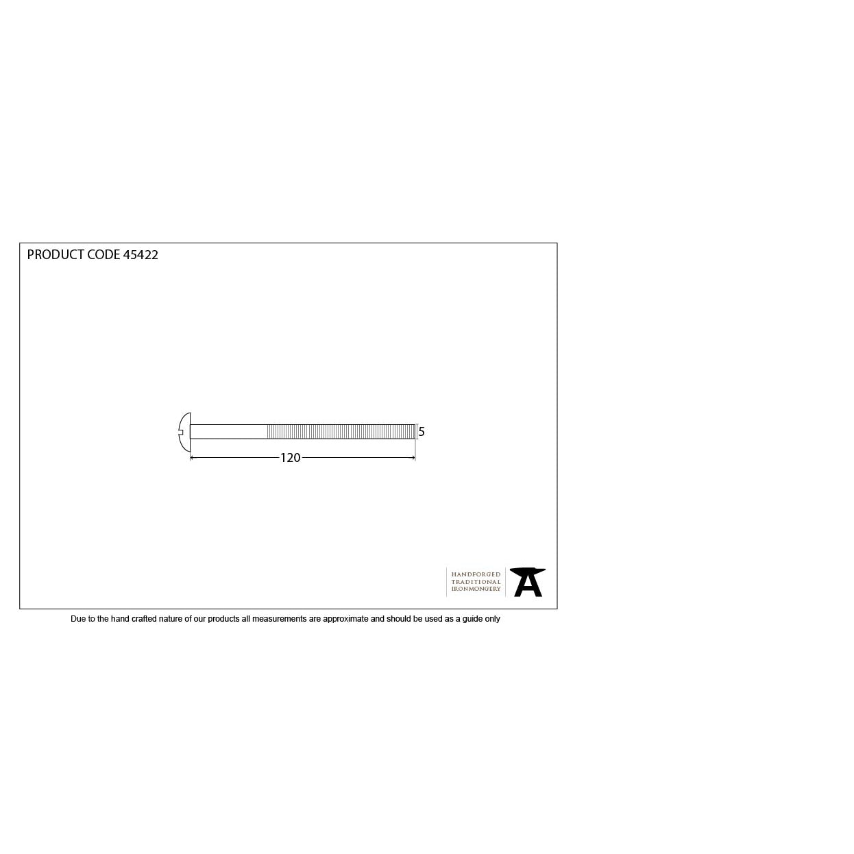 Polished Brass M5 x 120mm Male Bolt (1) | From The Anvil-Screws & Bolts-Yester Home