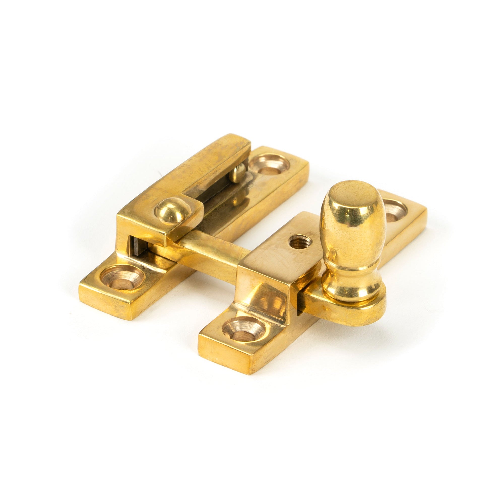Polished Brass Mushroom Quadrant Fastener - Narrow | From The Anvil-Quadrant Fasteners-Yester Home