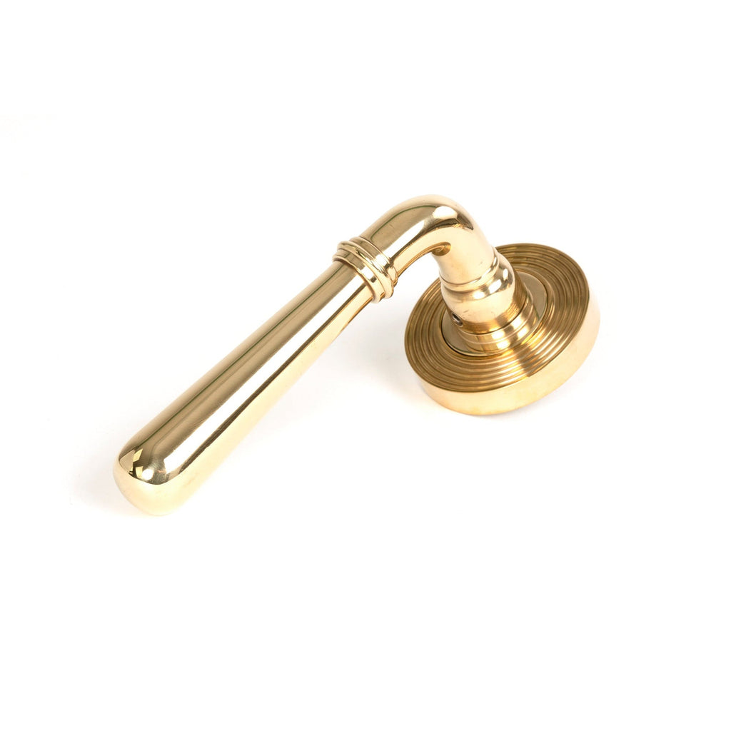 Polished Brass Newbury Lever on Rose Set (Beehive) - Unsprung | From The Anvil-Concealed-Yester Home