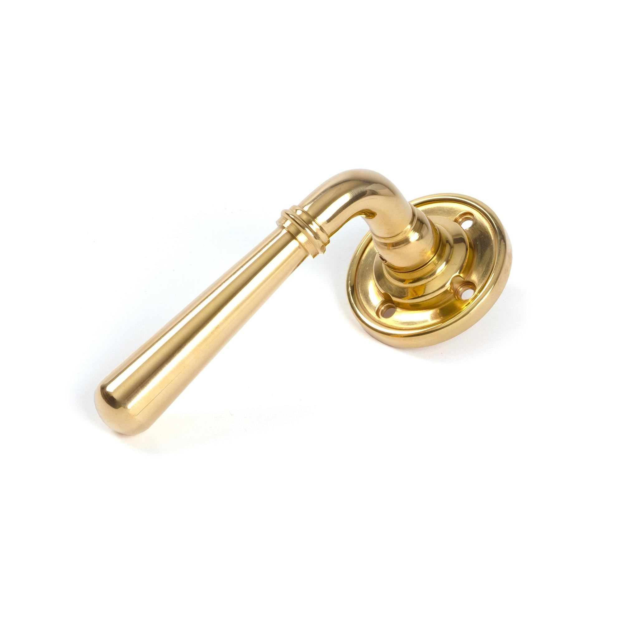 Polished Brass Newbury Lever on Rose Set - Lever on Rose - From The Anvil - Yester Home