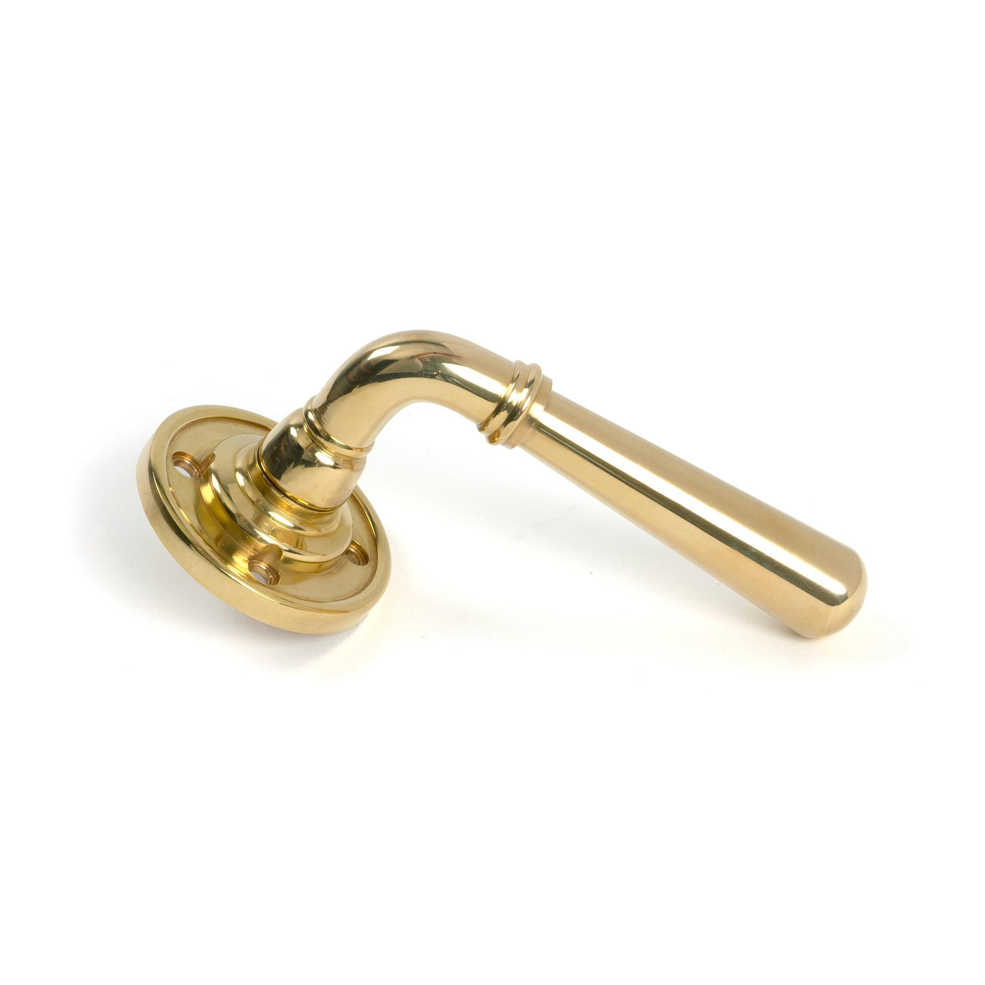 Polished Brass Newbury Lever on Rose Set - Lever on Rose - From The Anvil - Yester Home