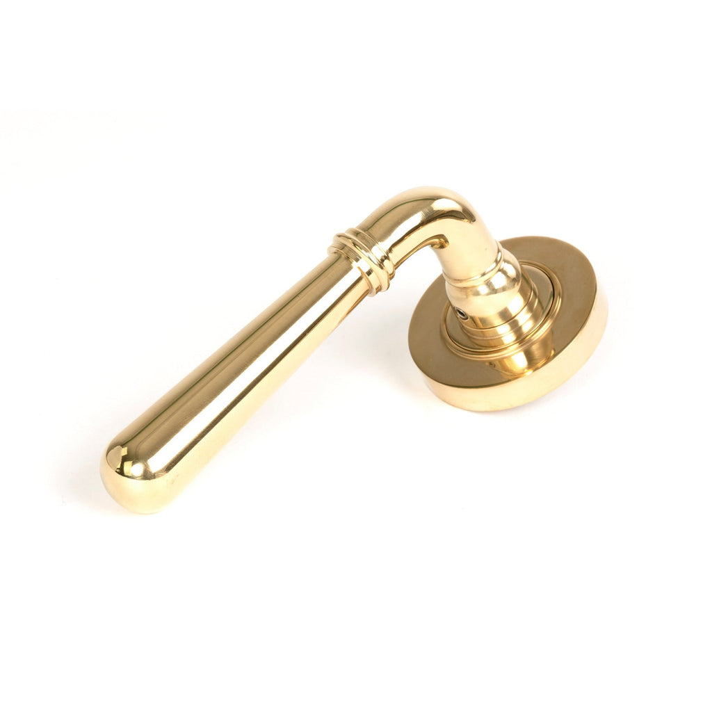 Polished Brass Newbury Lever on Rose Set (Plain) | From The Anvil-Concealed-Yester Home