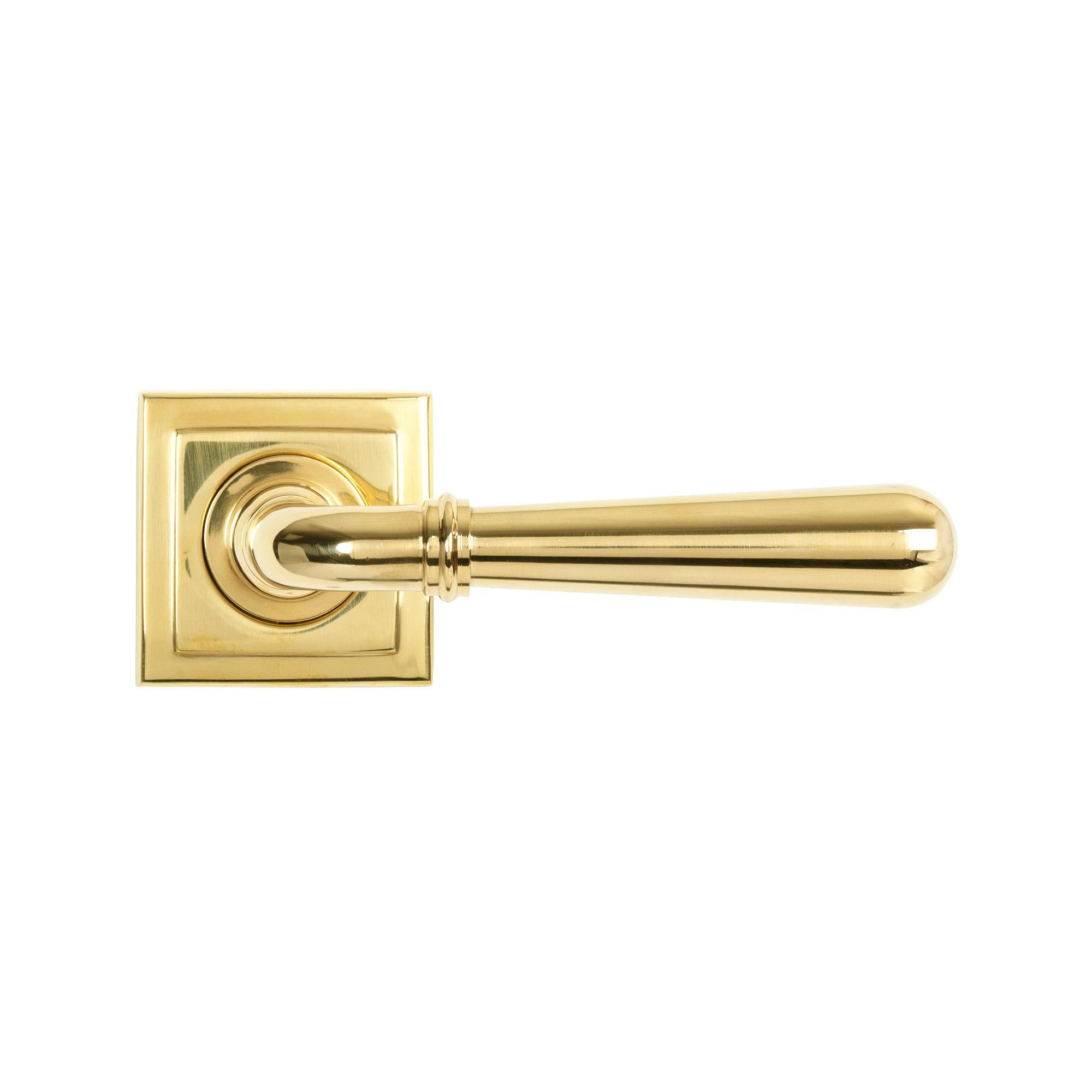 Polished Brass Newbury Lever on Rose Set (Square) - Unsprung | From The Anvil - Concealed - From The Anvil - Yester Home