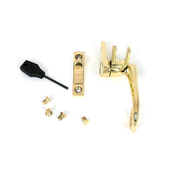 Polished Brass Night-Vent Locking Monkeytail Fastener (Steel Window) - Locking Fasteners - From The Anvil - Yester Home