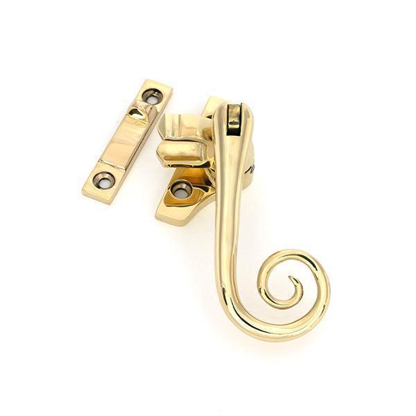 Polished Brass Night-Vent Locking Monkeytail Fastener (Steel Window) - Locking Fasteners - From The Anvil - Yester Home