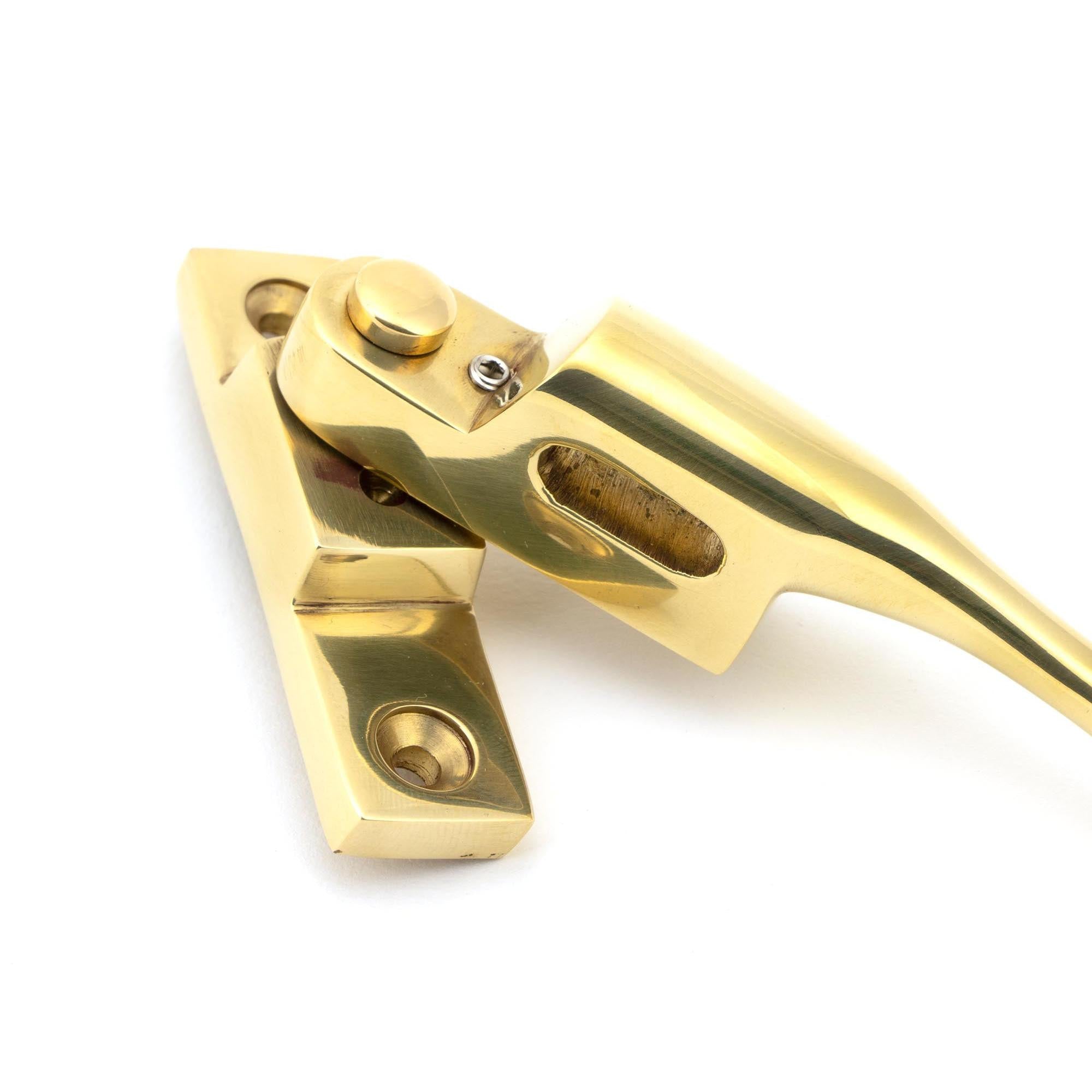 Polished Brass Night-Vent Locking Peardrop Fastener - LH | From The Anvil - Night-Vent Fasteners - From The Anvil - Yester Home