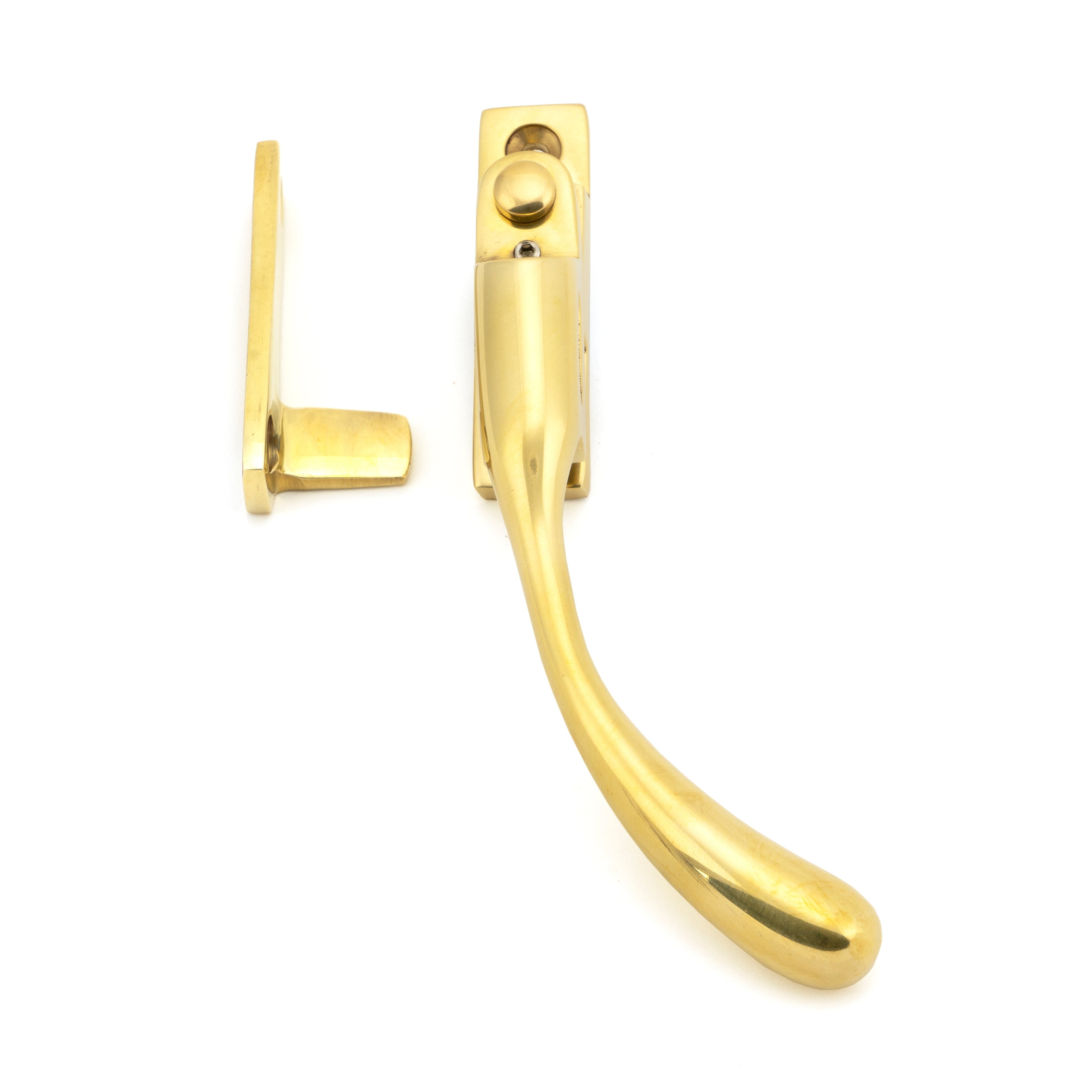 Polished Brass Night-Vent Locking Peardrop Fastener - RH | From The Anvil-Night-Vent Fasteners-Yester Home