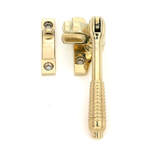Polished Brass Night-Vent Locking Reeded Fastener (Steel Window) - Night-Vent Fasteners - From The Anvil - Yester Home