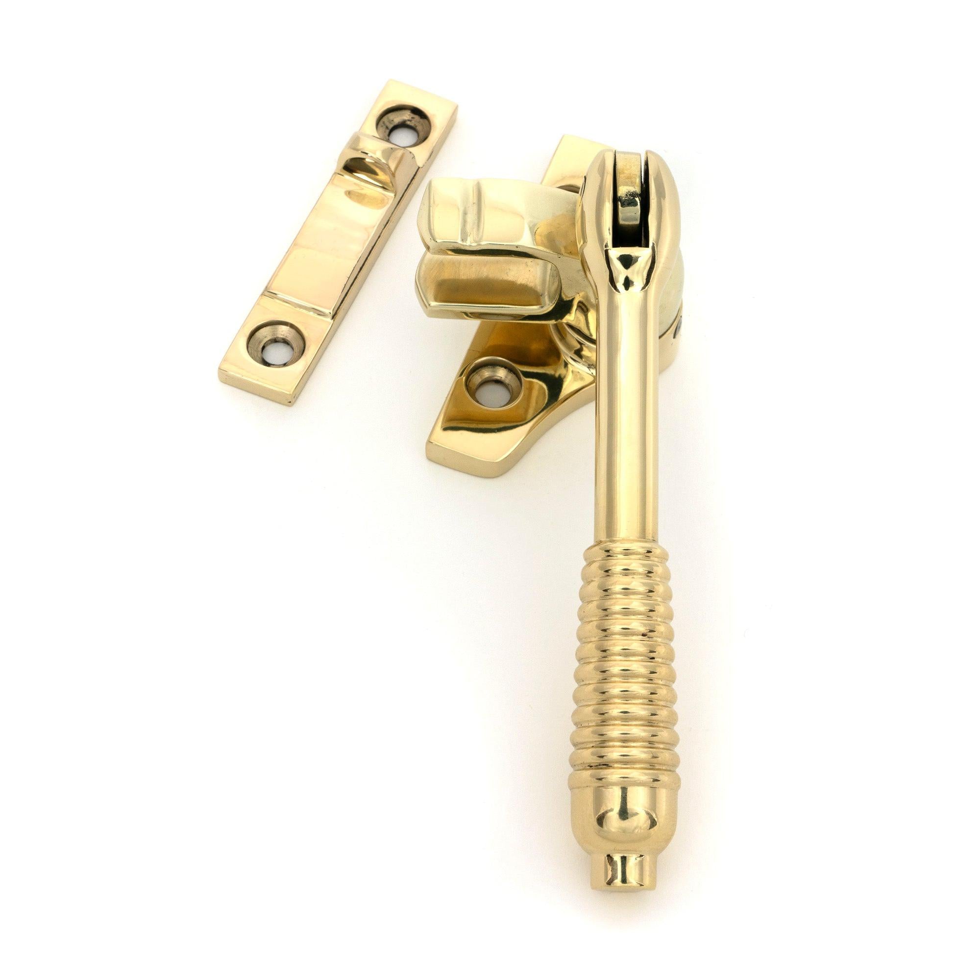 Polished Brass Night-Vent Locking Reeded Fastener (Steel Window) - Night-Vent Fasteners - From The Anvil - Yester Home