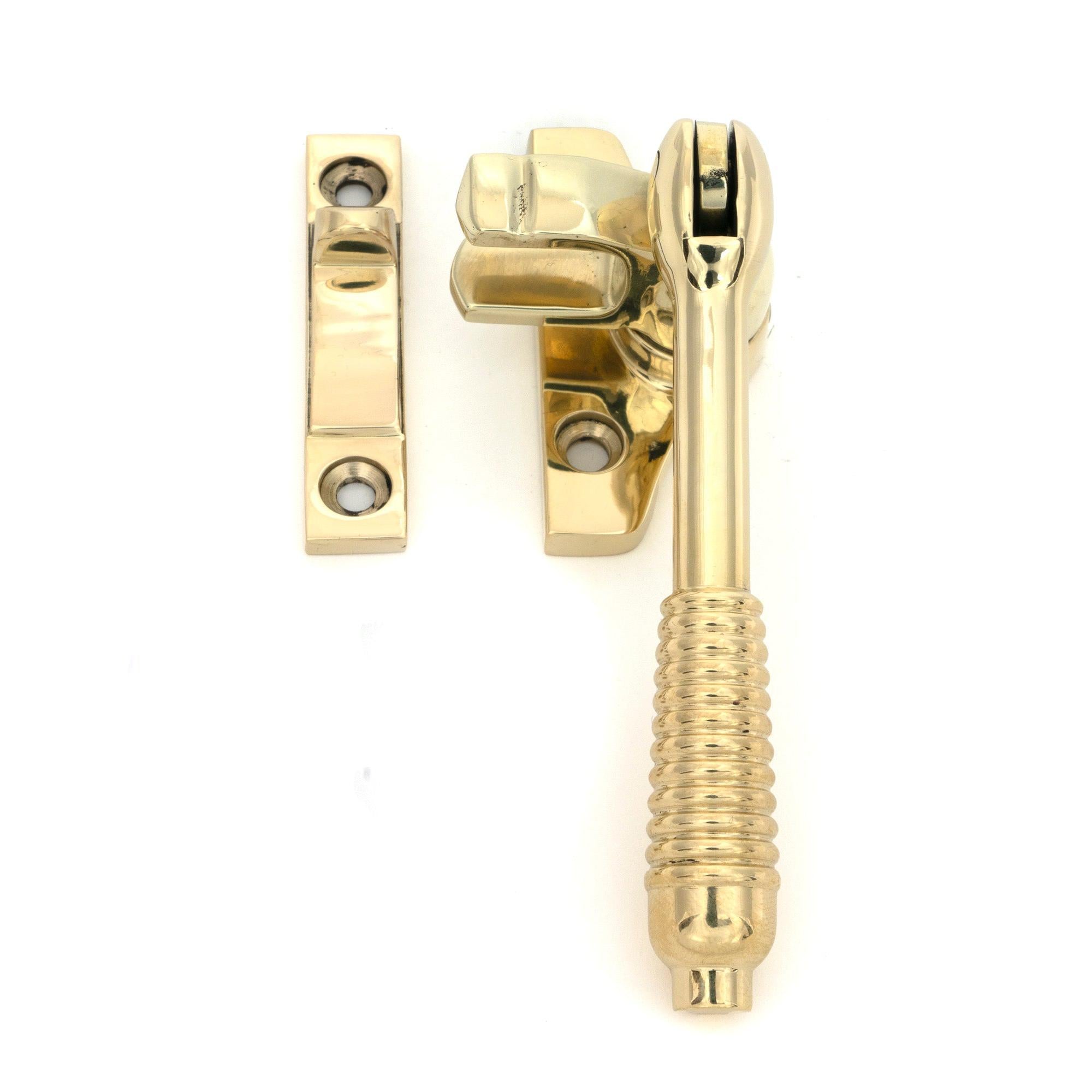 Polished Brass Night-Vent Locking Reeded Fastener (Steel Window) - Night-Vent Fasteners - From The Anvil - Yester Home