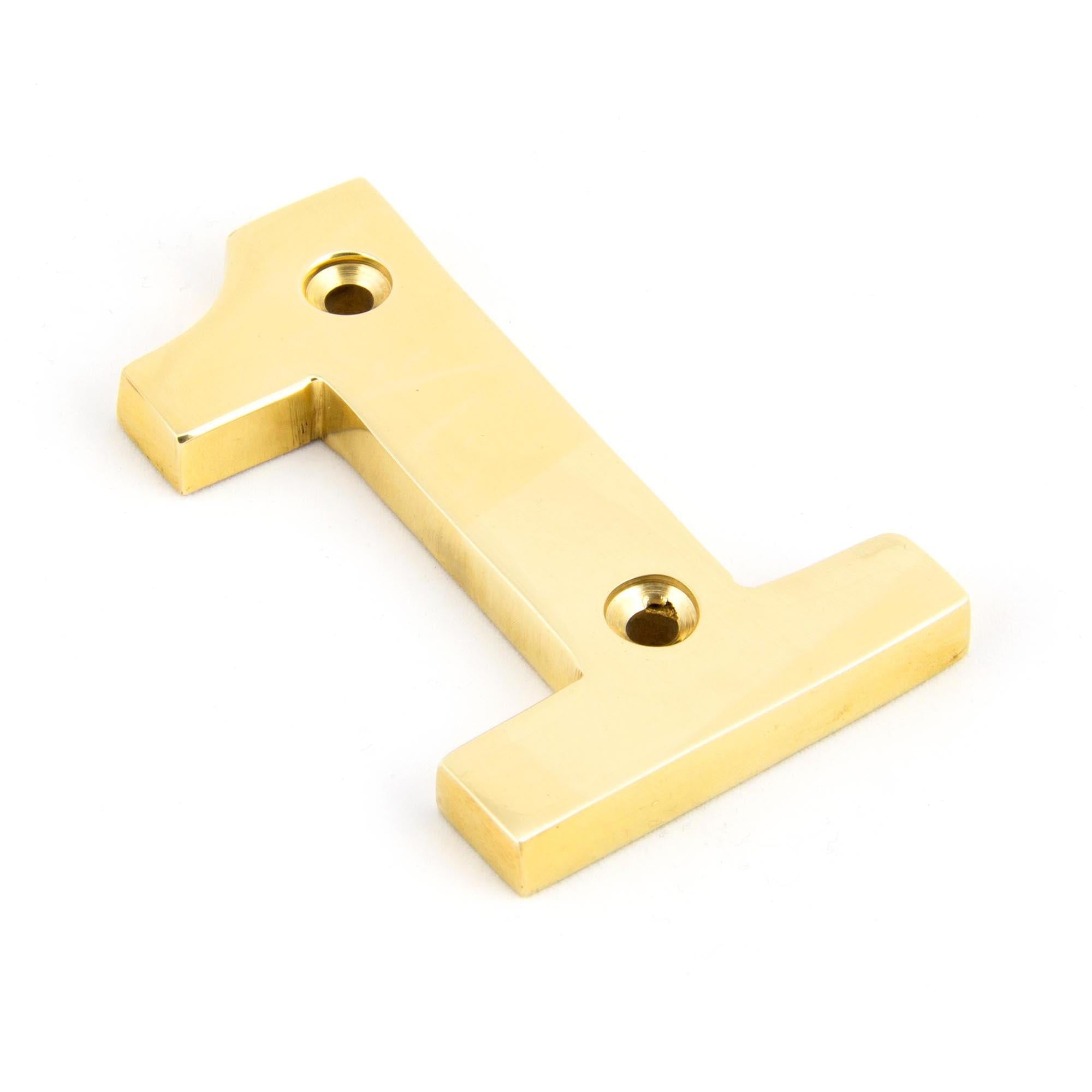Polished Brass Numeral 1 | From The Anvil - Numerals - From The Anvil - Yester Home
