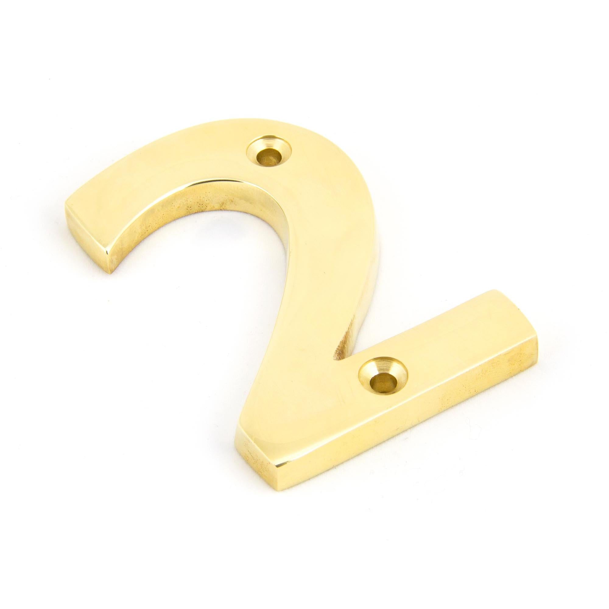 Polished Brass Numeral 2 | From The Anvil - Numerals - From The Anvil - Yester Home