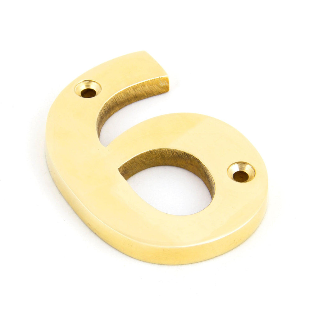Polished Brass Numeral 6 | From The Anvil-Numerals-Yester Home