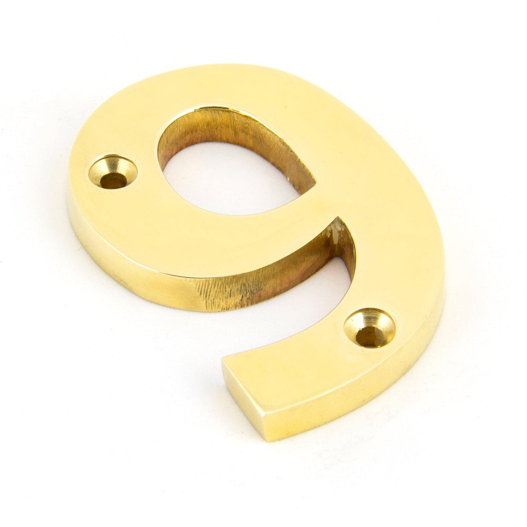 Polished Brass Numeral 9 | From The Anvil-Numerals-Yester Home