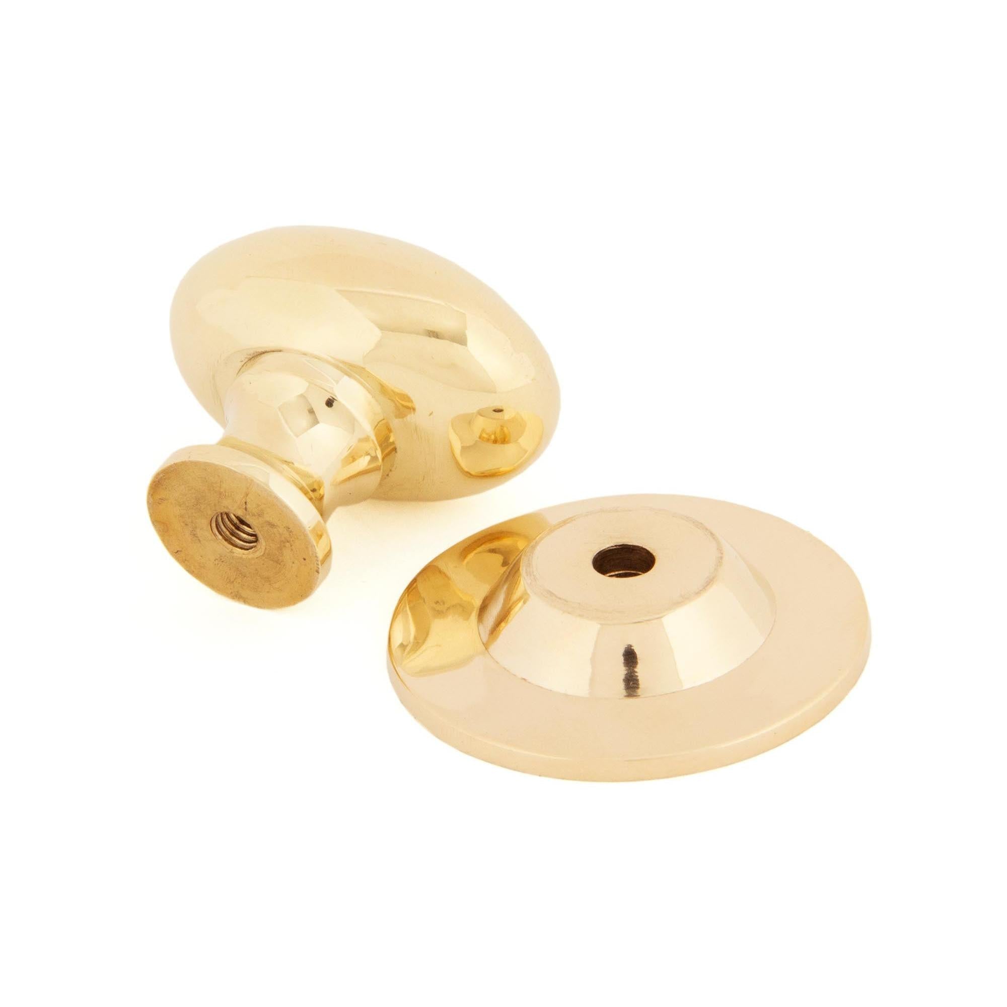 Polished Brass Oval Cabinet Knob 33mm | From The Anvil - Cabinet Knobs - From The Anvil - Yester Home