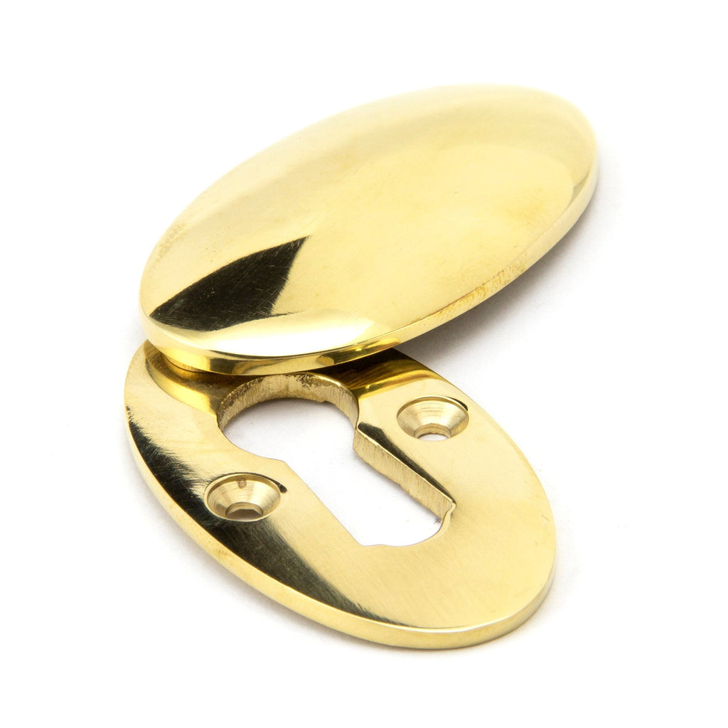Polished Brass Oval Escutcheon & Cover | From The Anvil-Escutcheons-Yester Home