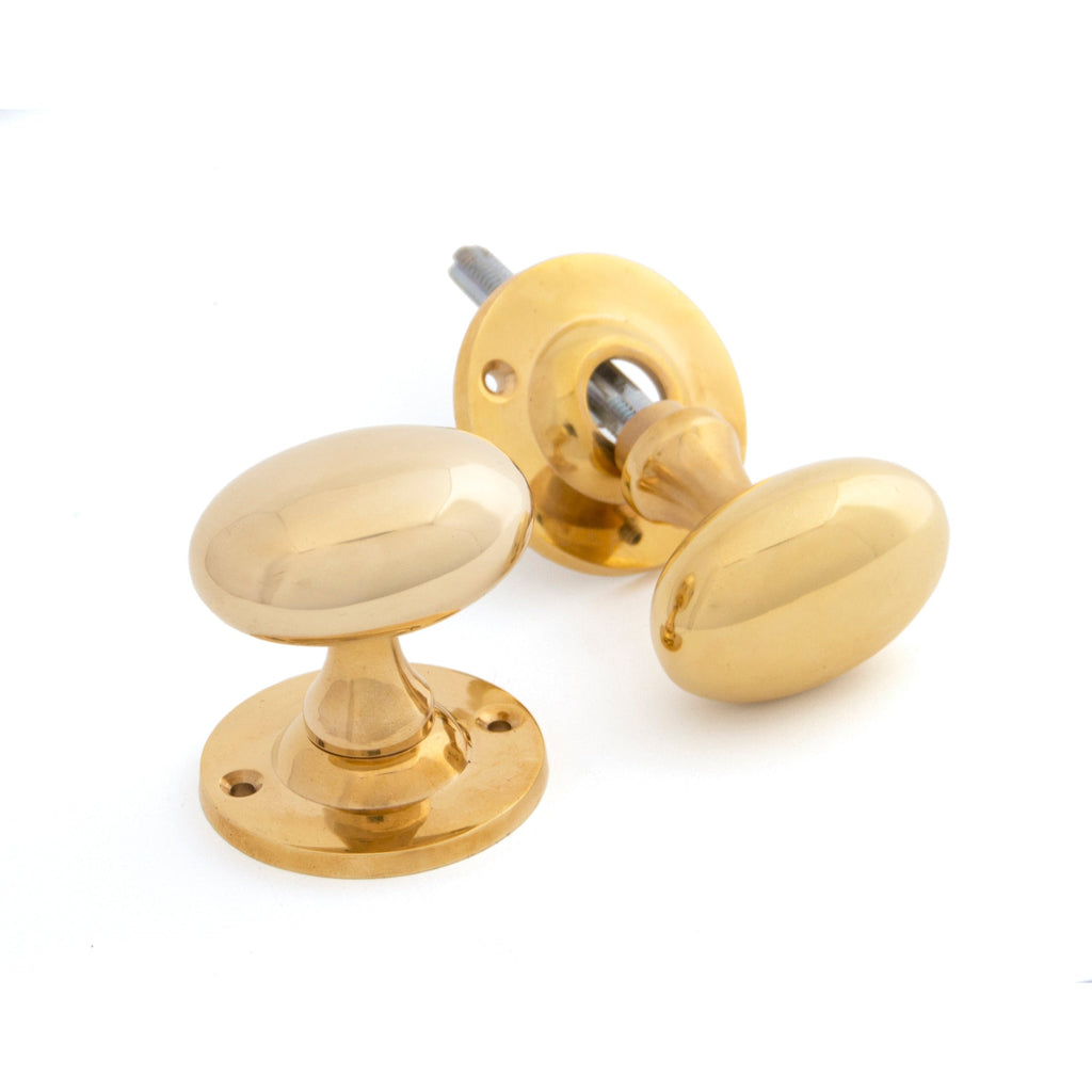 Polished Brass Oval Mortice/Rim Knob Set | From The Anvil-Mortice Knobs-Yester Home