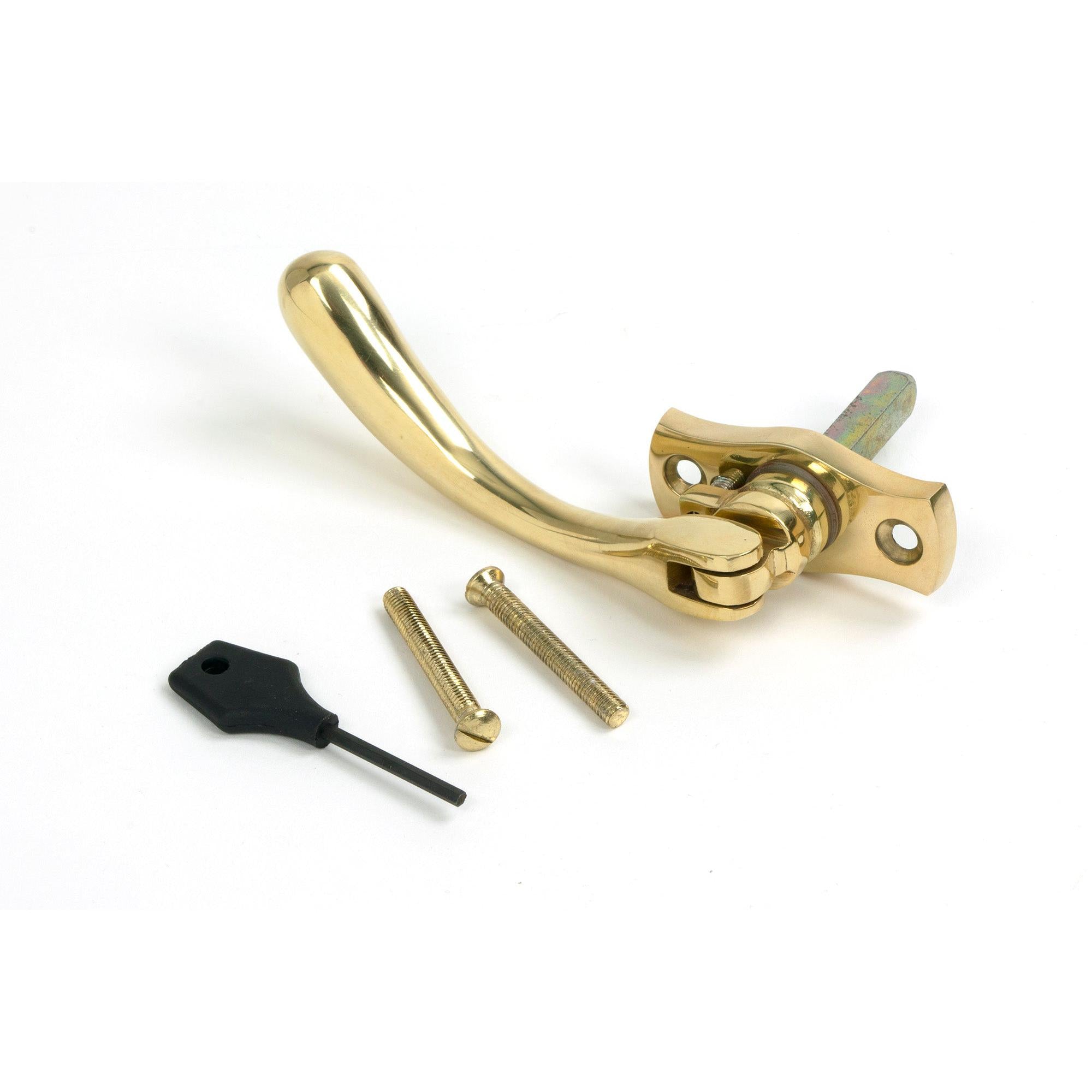 Polished Brass Peardrop Espag - LH | From The Anvil - Espag. Fasteners - From The Anvil - Yester Home
