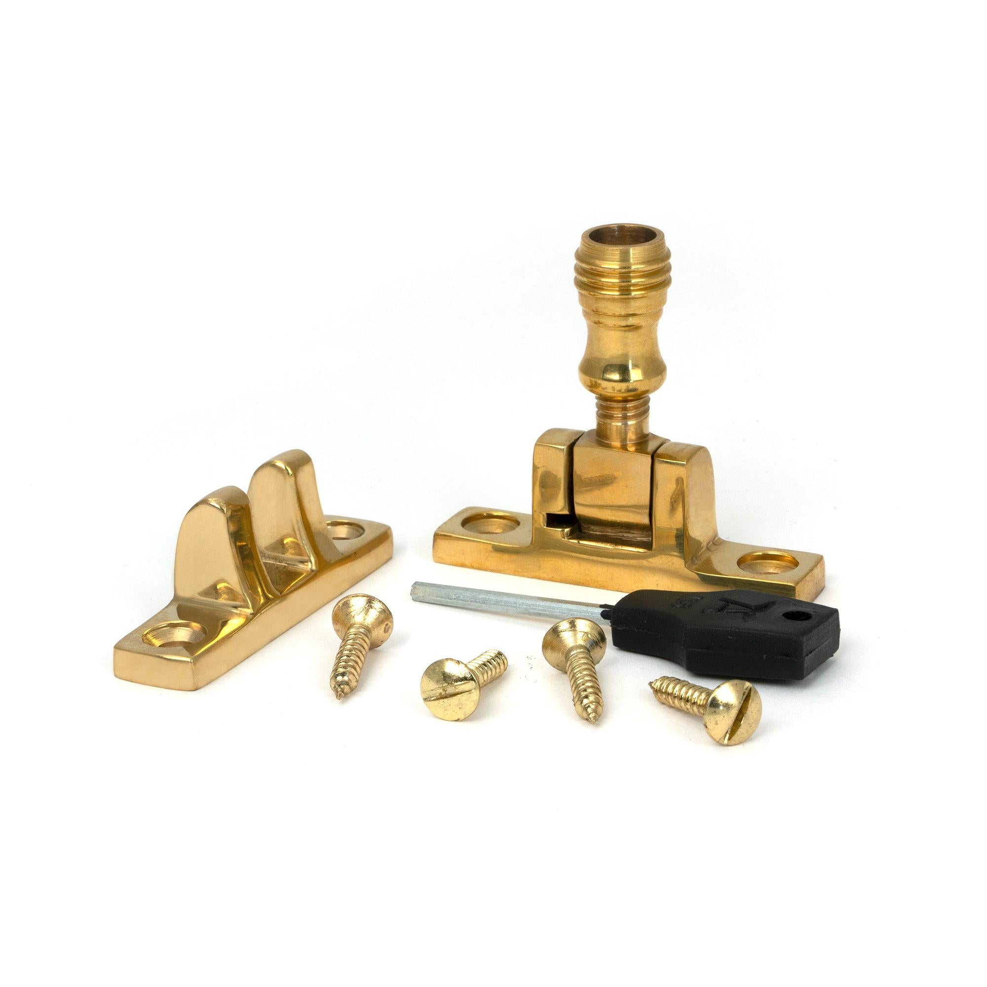 Polished Brass Prestbury Brighton Fastener - Narrow (Square) | From The Anvil - Brighton Fasteners - From The Anvil - Yester Home