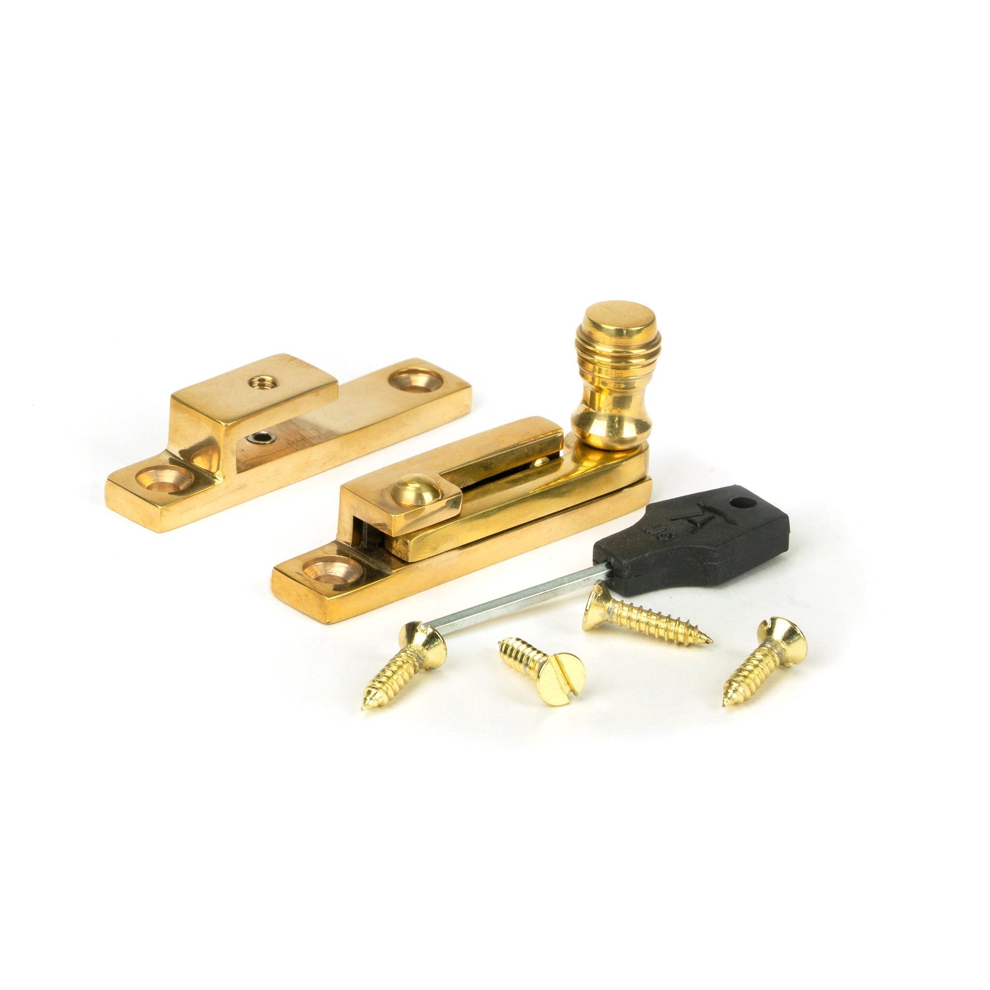 Polished Brass Prestbury Quadrant Fastener - Narrow | From The Anvil-Quadrant Fasteners-Yester Home