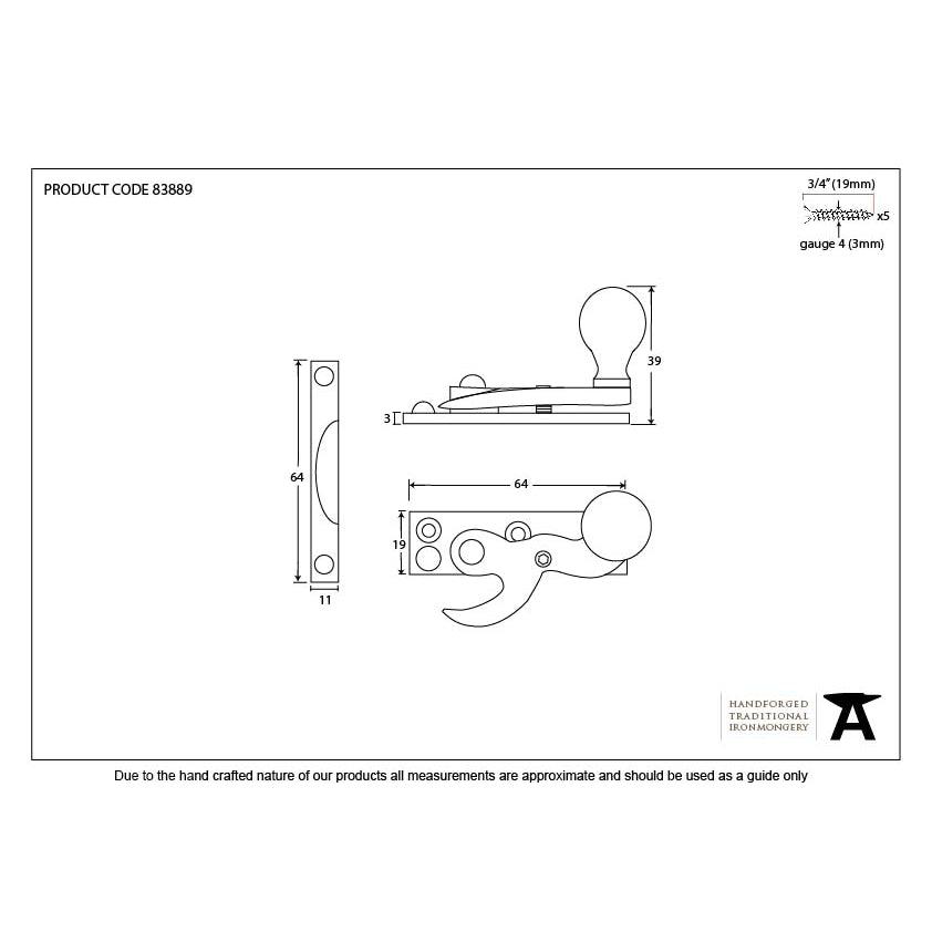 Polished Brass Prestbury Sash Hook Fastener | From The Anvil-Sash Hook Fasteners-Yester Home