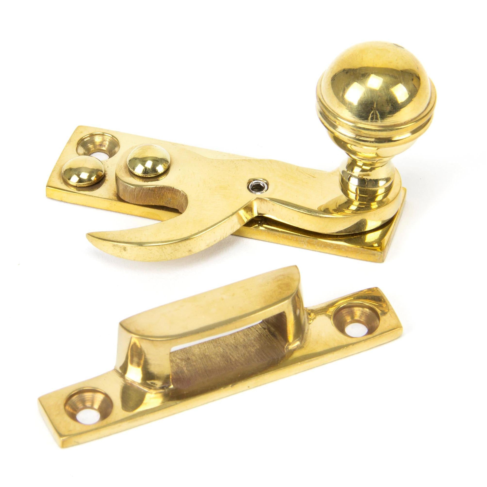 Polished Brass Prestbury Sash Hook Fastener | From The Anvil - Sash Hook Fasteners - From The Anvil - Yester Home