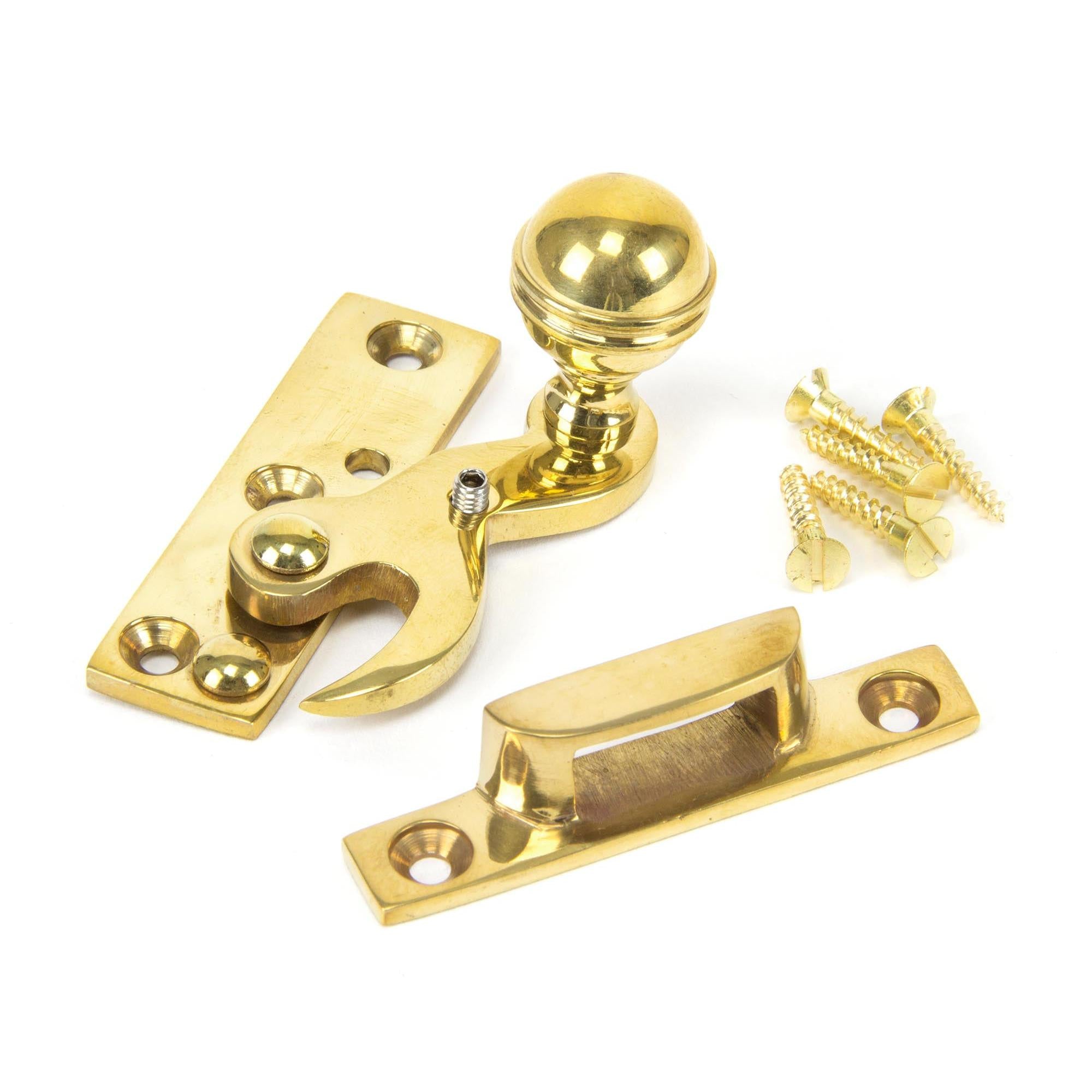 Polished Brass Prestbury Sash Hook Fastener | From The Anvil - Sash Hook Fasteners - From The Anvil - Yester Home