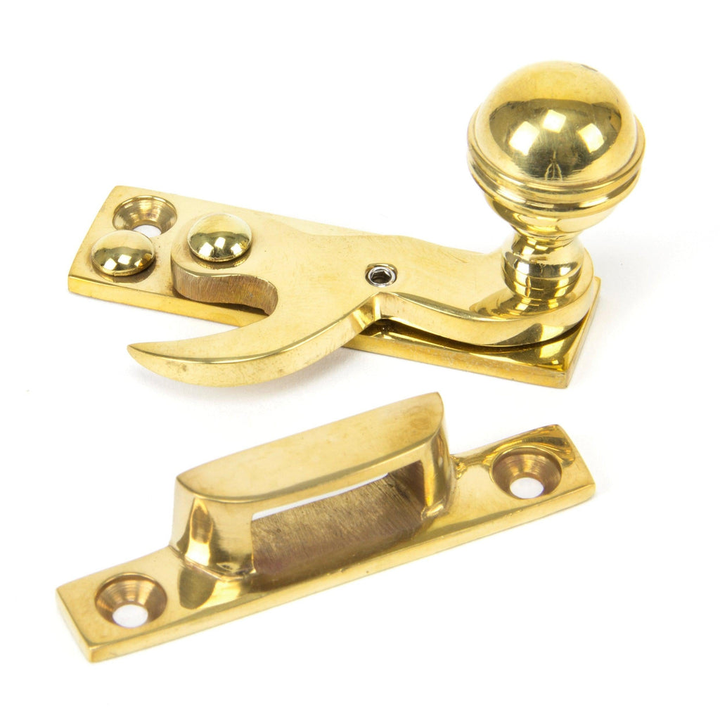 Polished Brass Prestbury Sash Hook Fastener | From The Anvil-Sash Hook Fasteners-Yester Home