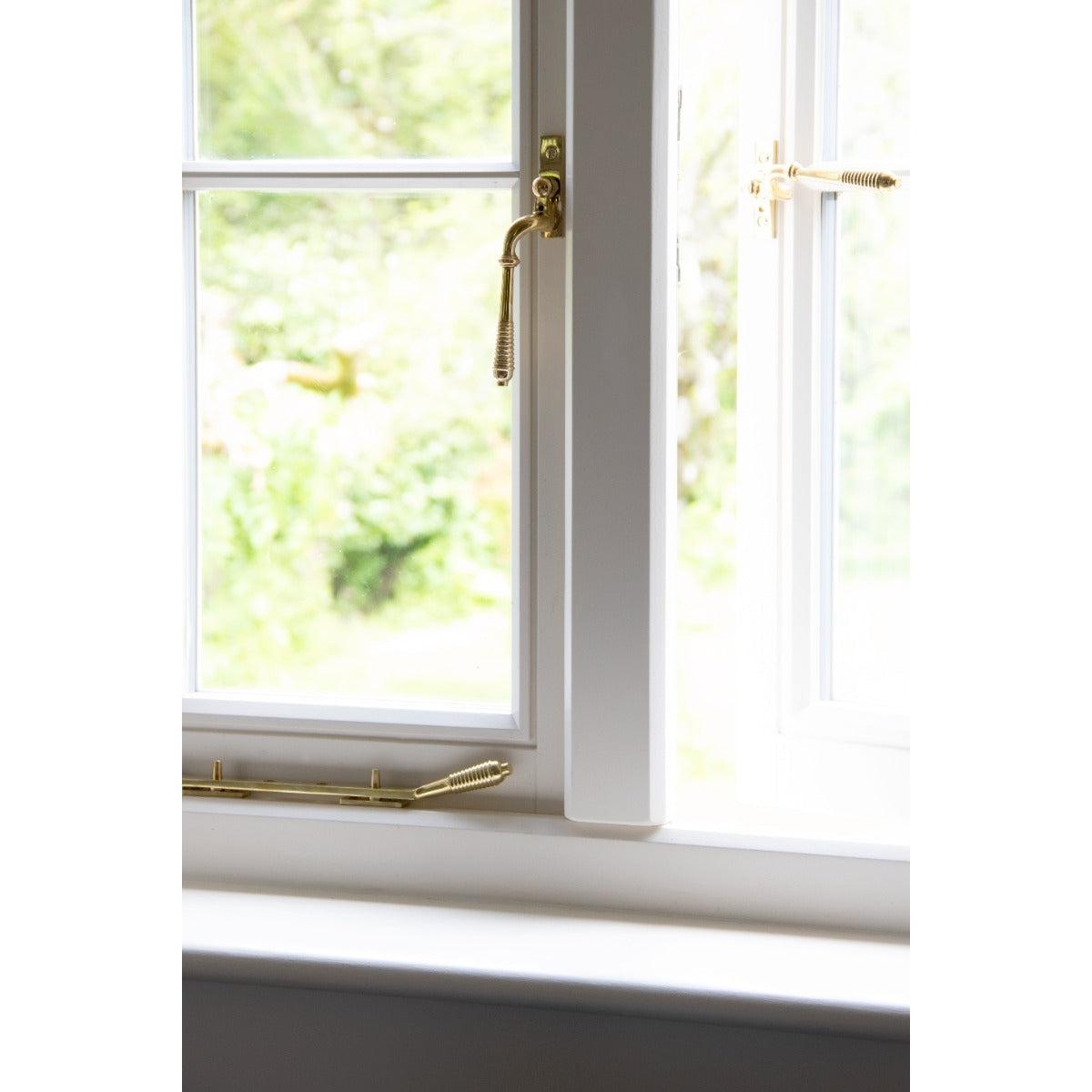 Polished Brass Reeded Espag - LH | From The Anvil-Espag. Fasteners-Yester Home