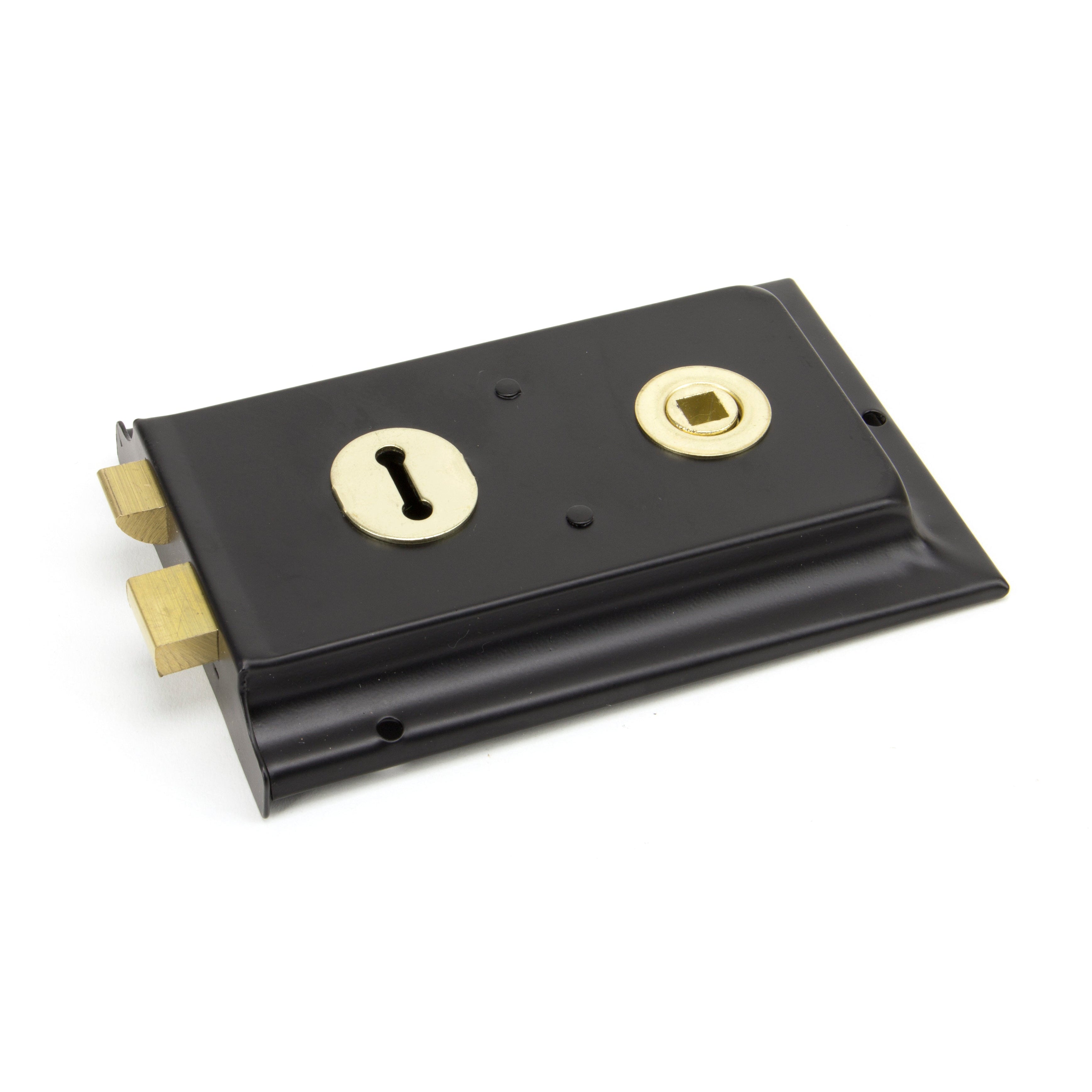 Polished Brass Rim Lock & Cover | From The Anvil-Rim Locks & Latches-Yester Home